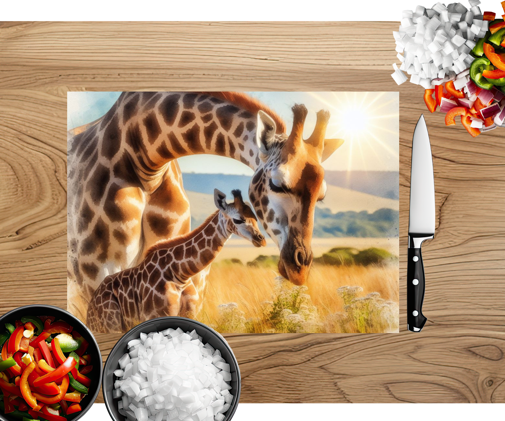 Gentle Giraffe Dreams Cutting Board