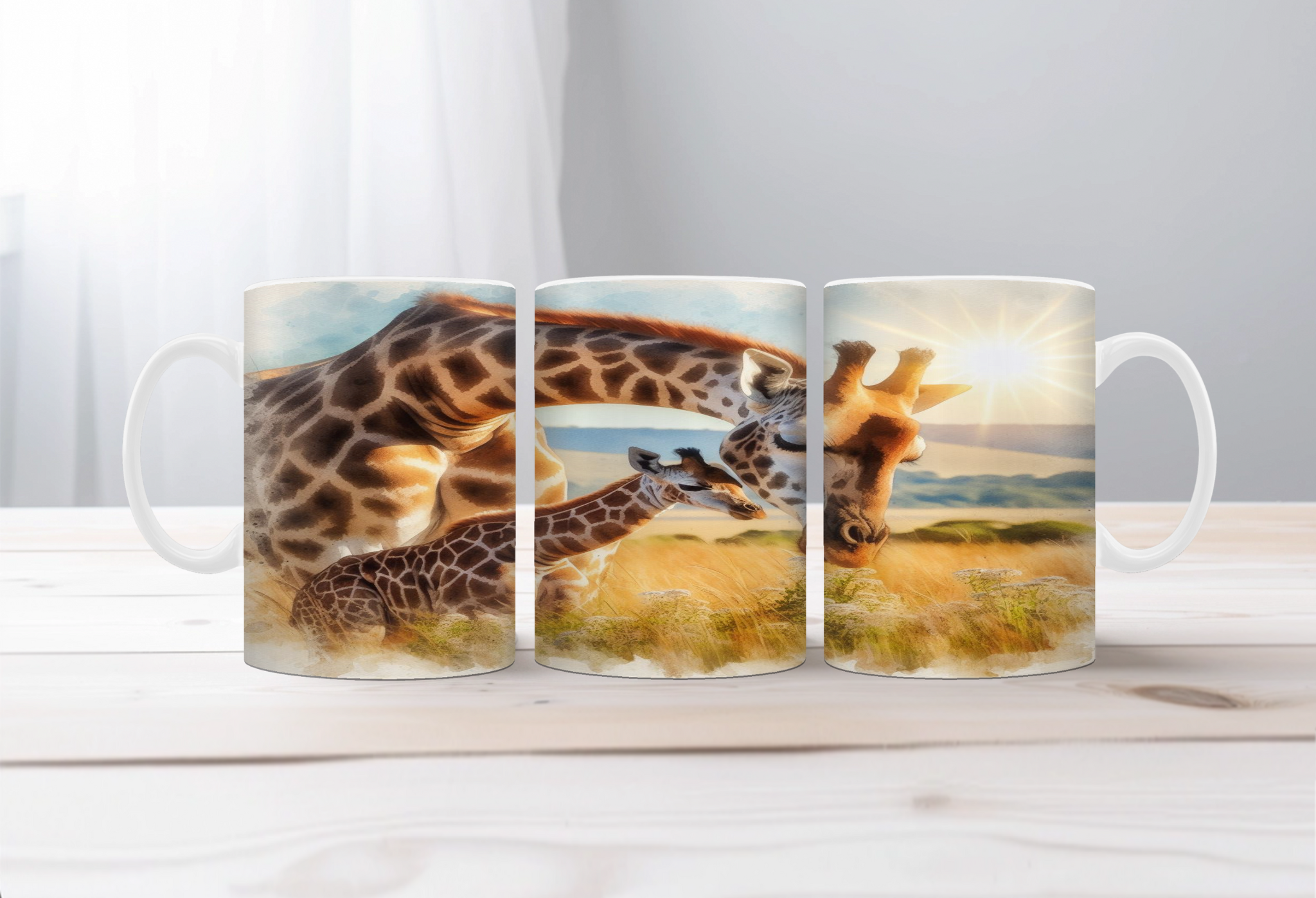 Tall Sips Giraffe Coffee Mugs, two size options.