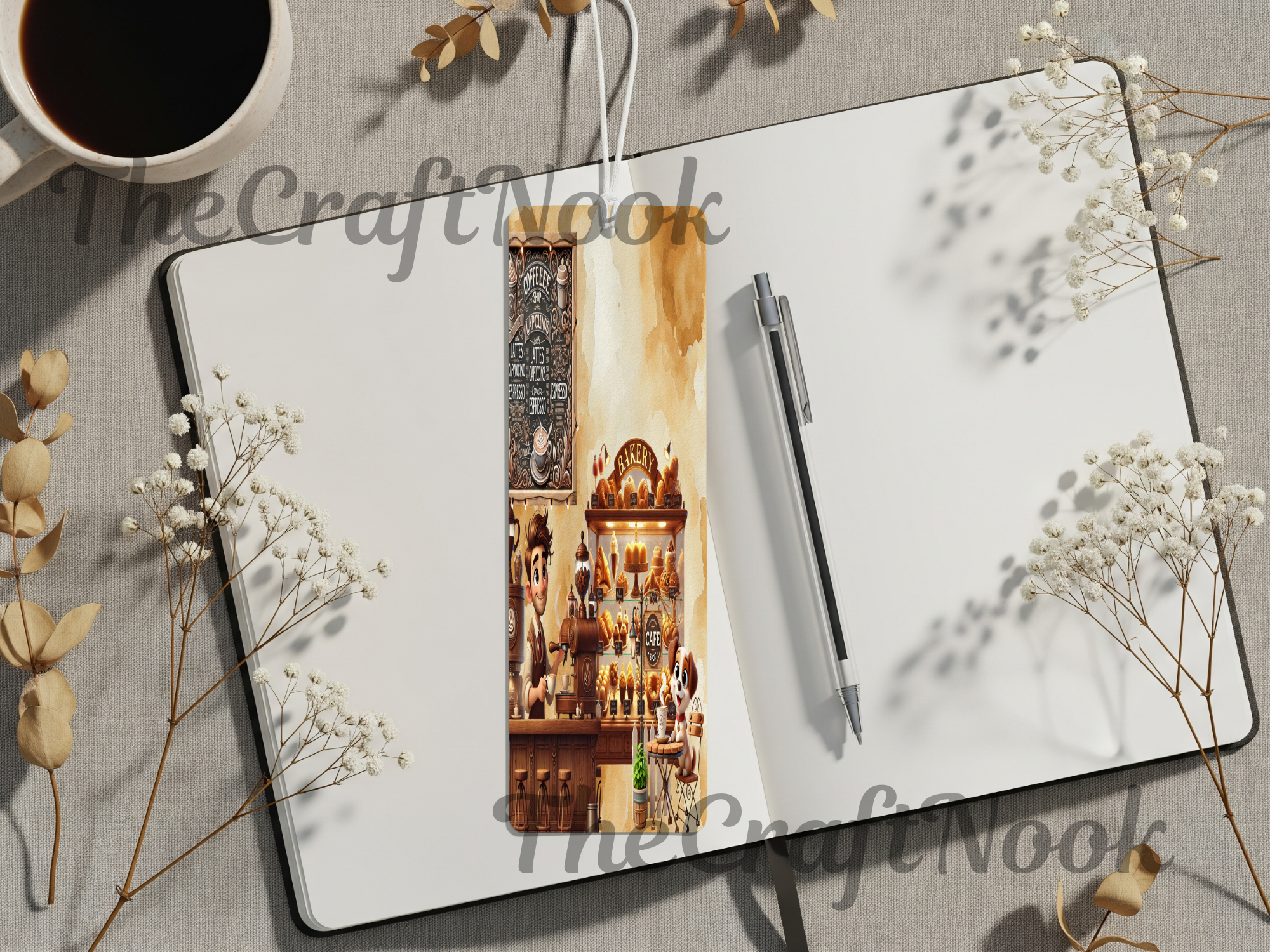 Caffeine & Chapters Bookmark. Aluminum Metal Bookmarks