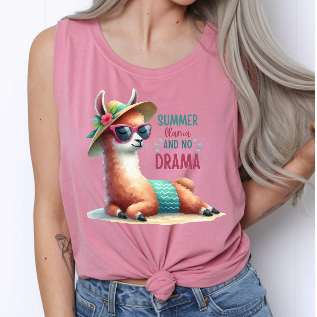 Llama Drama Tank – Garment-Dyed Comfort Colors Tank