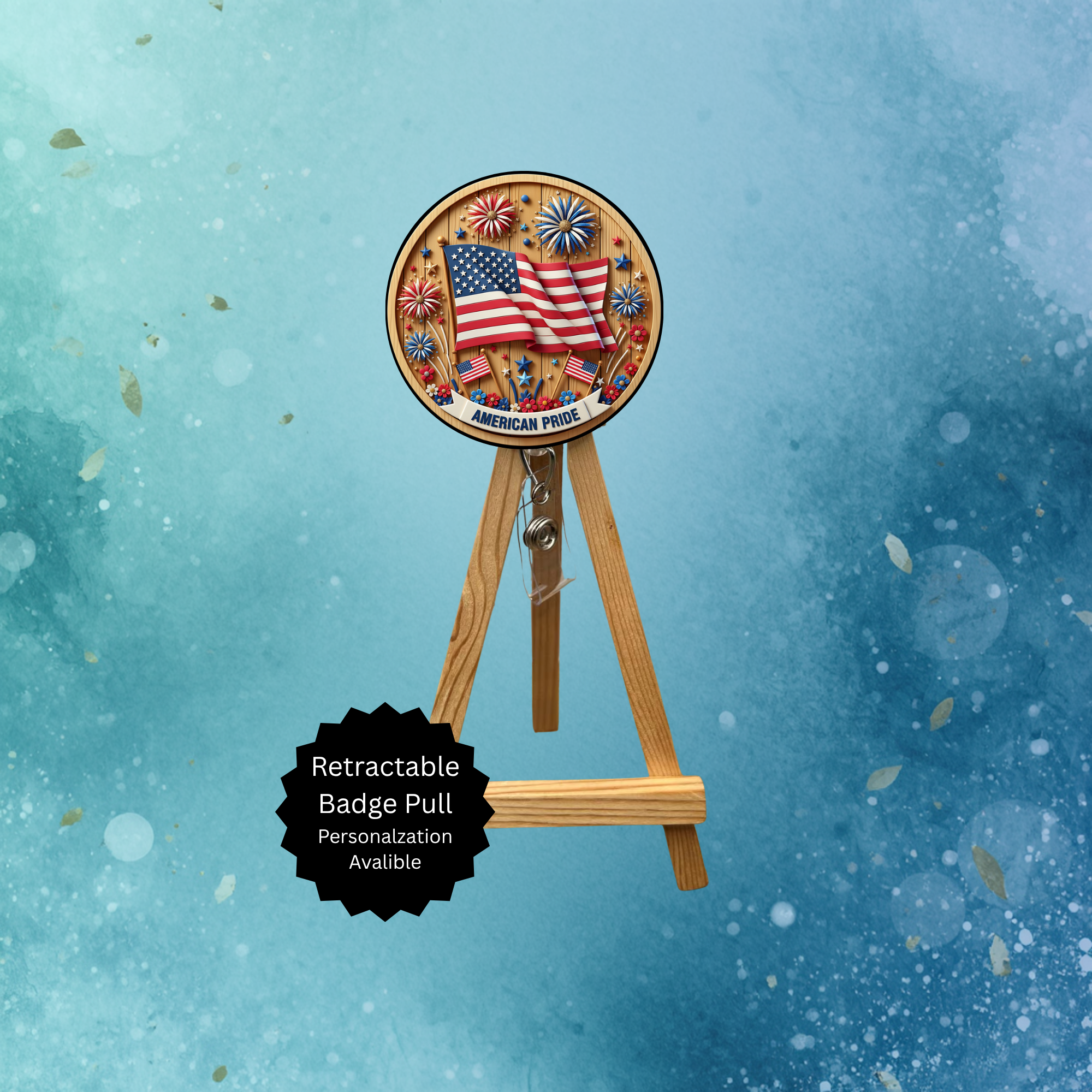 4th of July badge Pull