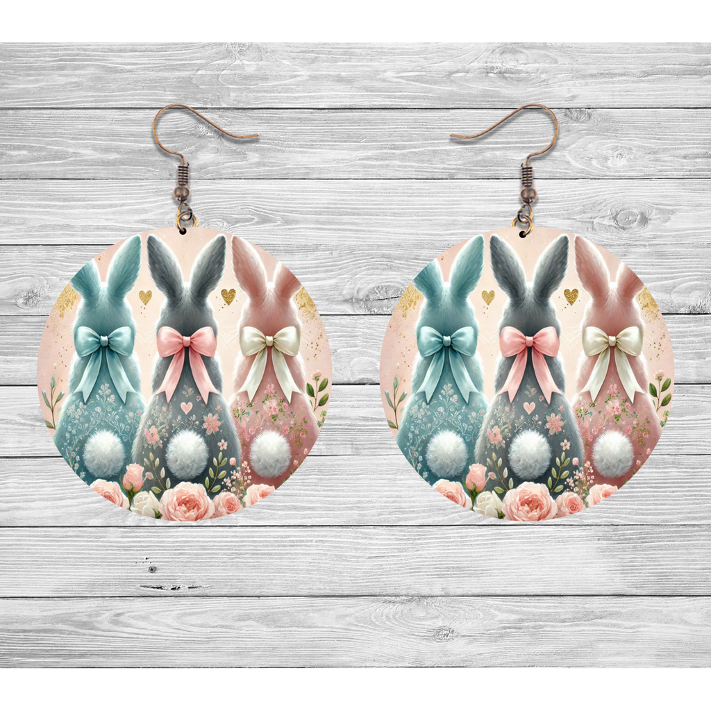 Pastel Bunny Trio Easter Earrings