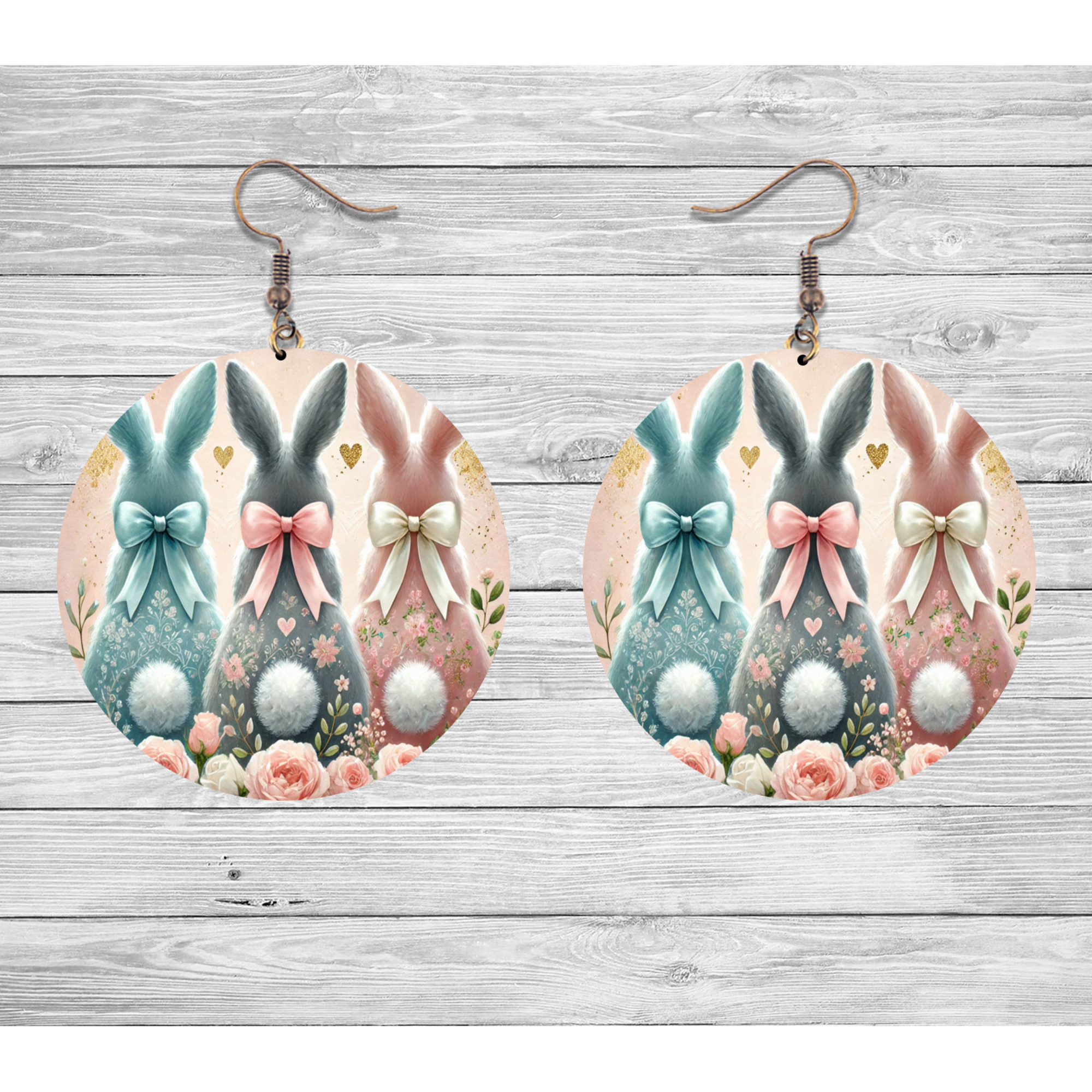 Pastel Bunny Trio Easter Earrings
