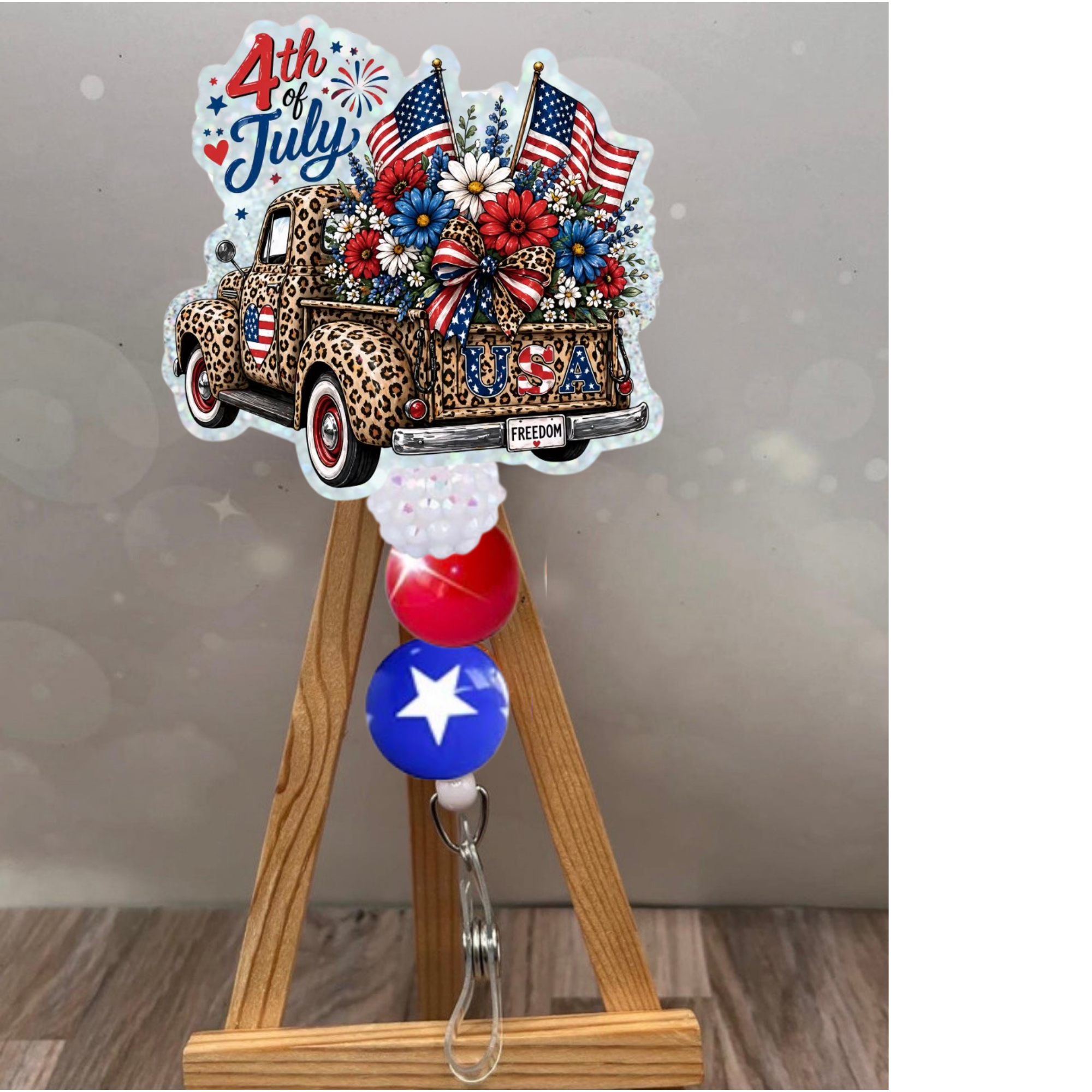 4th of July Truck Badge Pull