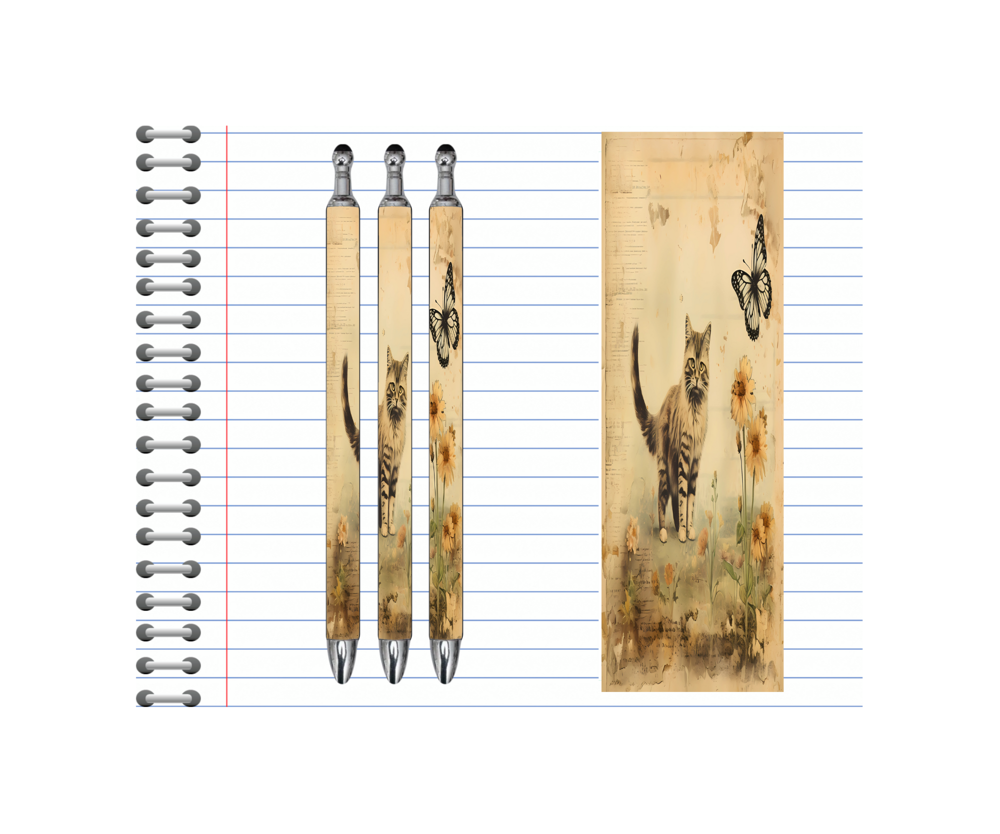 Refillable Pens, Cat Images. Write with a little whiskered charm. Multiple options and Images available.