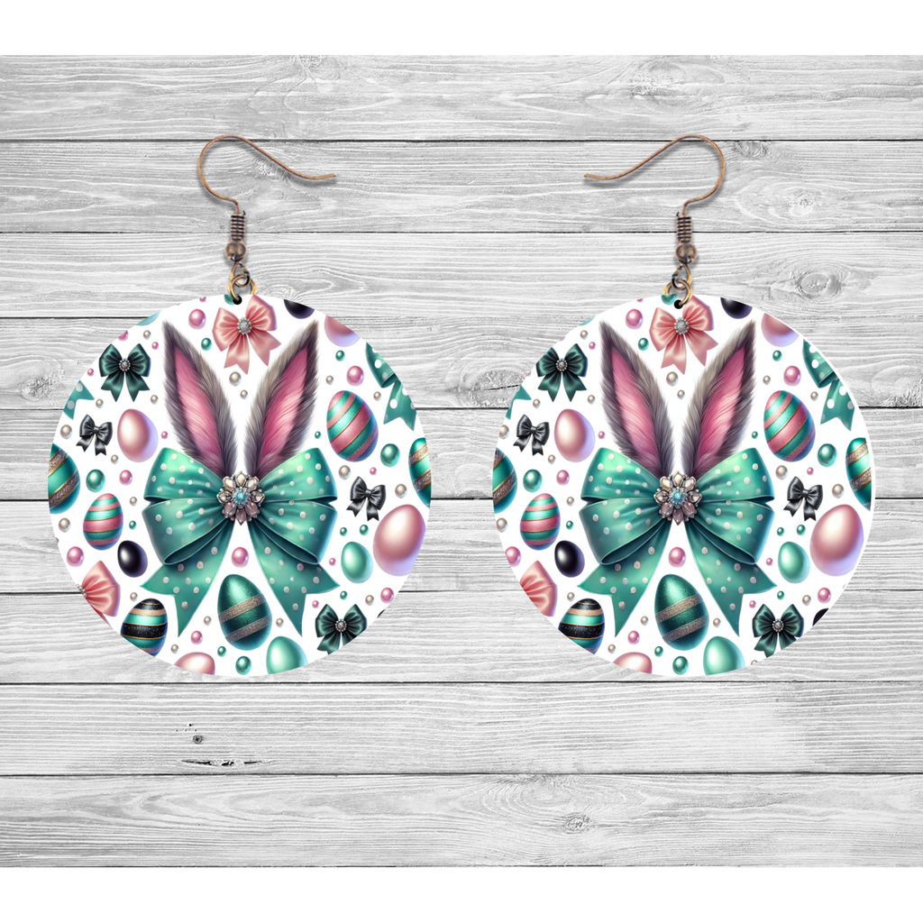 Easter Bow Bunny Earrings