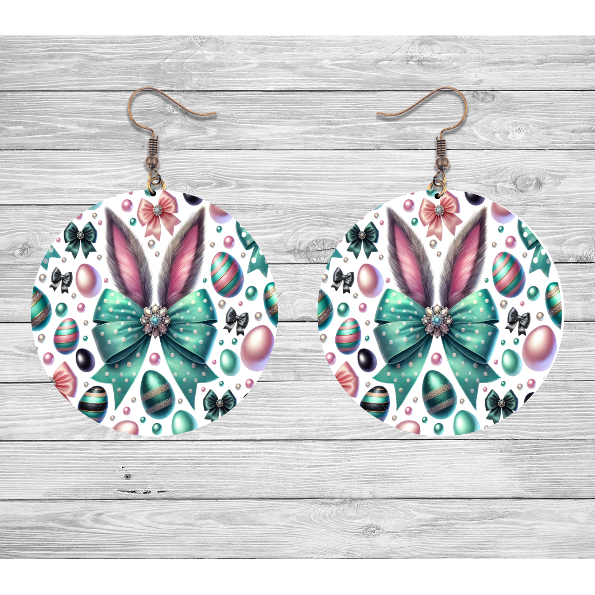 Easter Bow Bunny Earrings