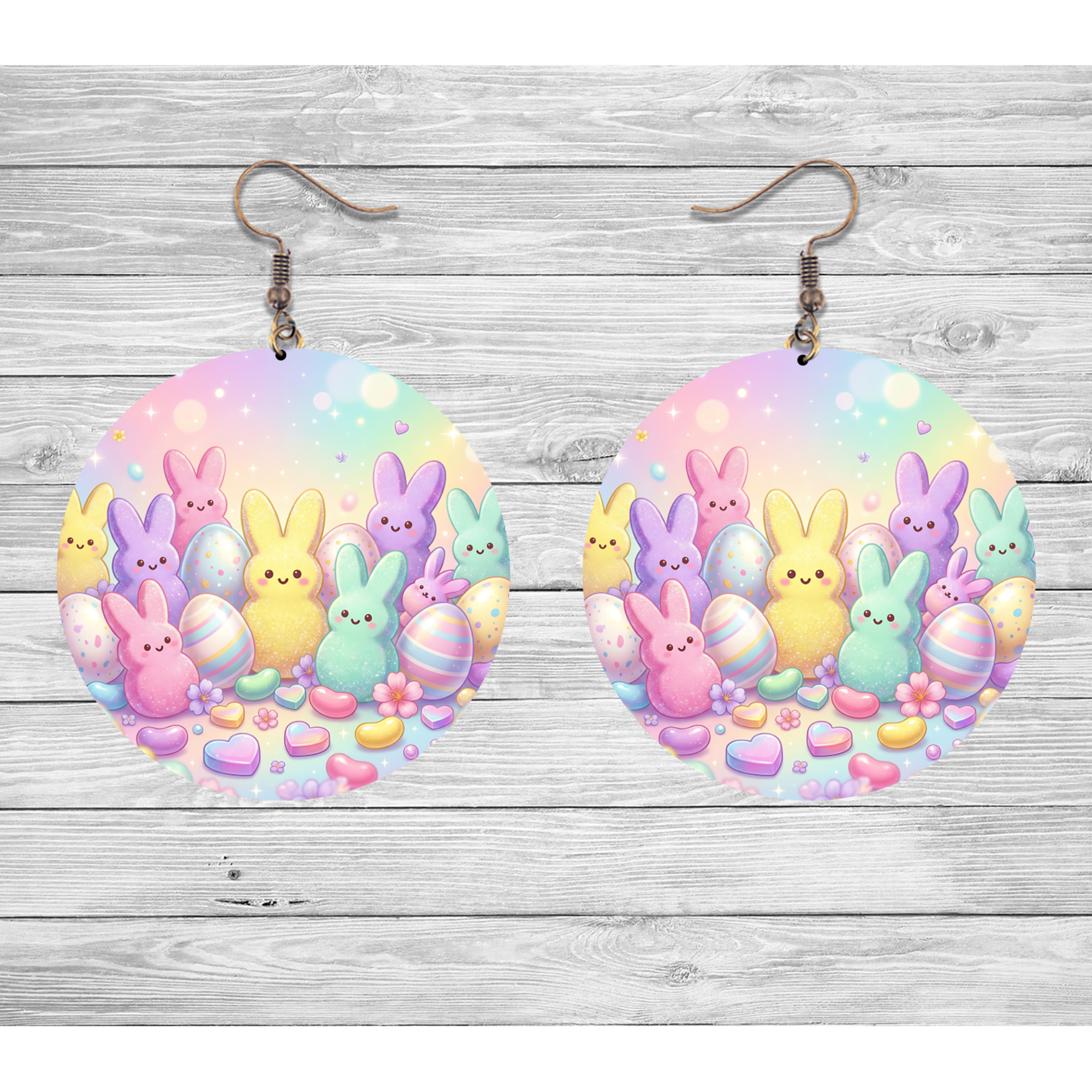 Pastel Bunny Parade Easter Earrings