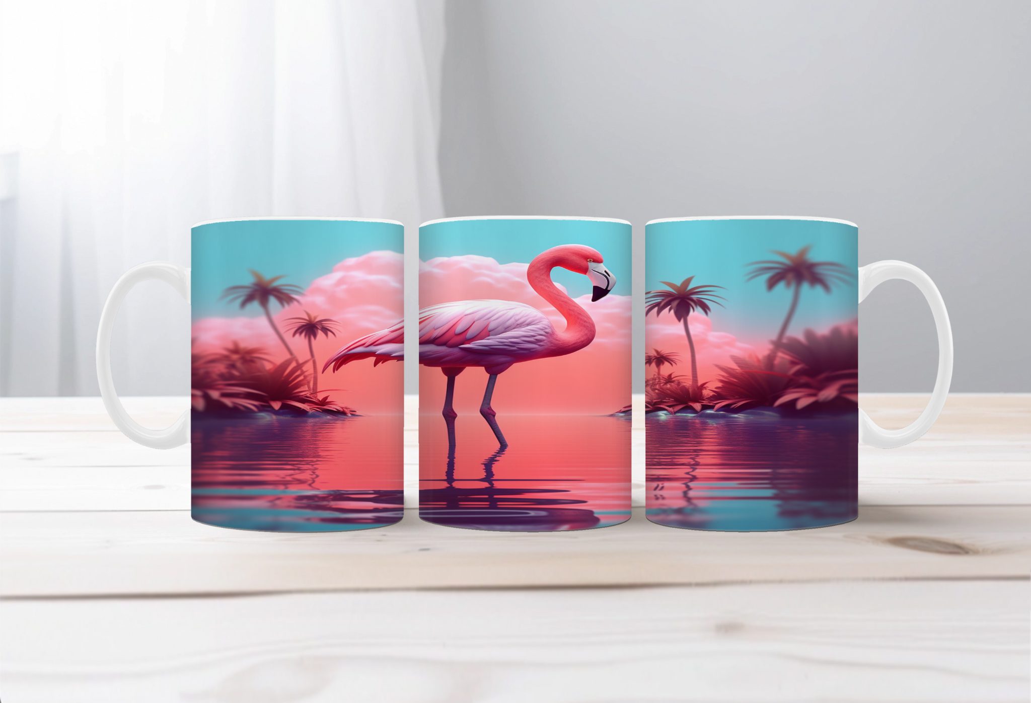Sunshine & Whimsy Flamingo Mugs
