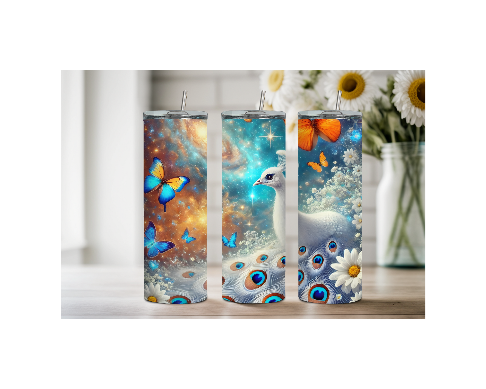 Peacock Stainless Steel Tumblers. Multiple Sizes and Images Available. Stay hydrated — and stay fabulous — with your peacock tumbler