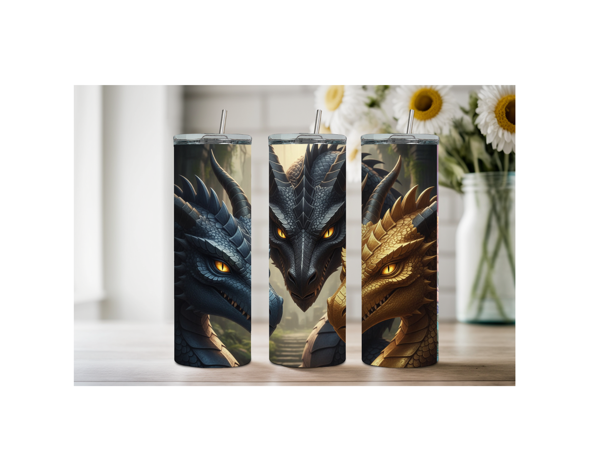 Mystic Scales Dragon Stainless Tumbler. Multiple Sizes and Images Available.