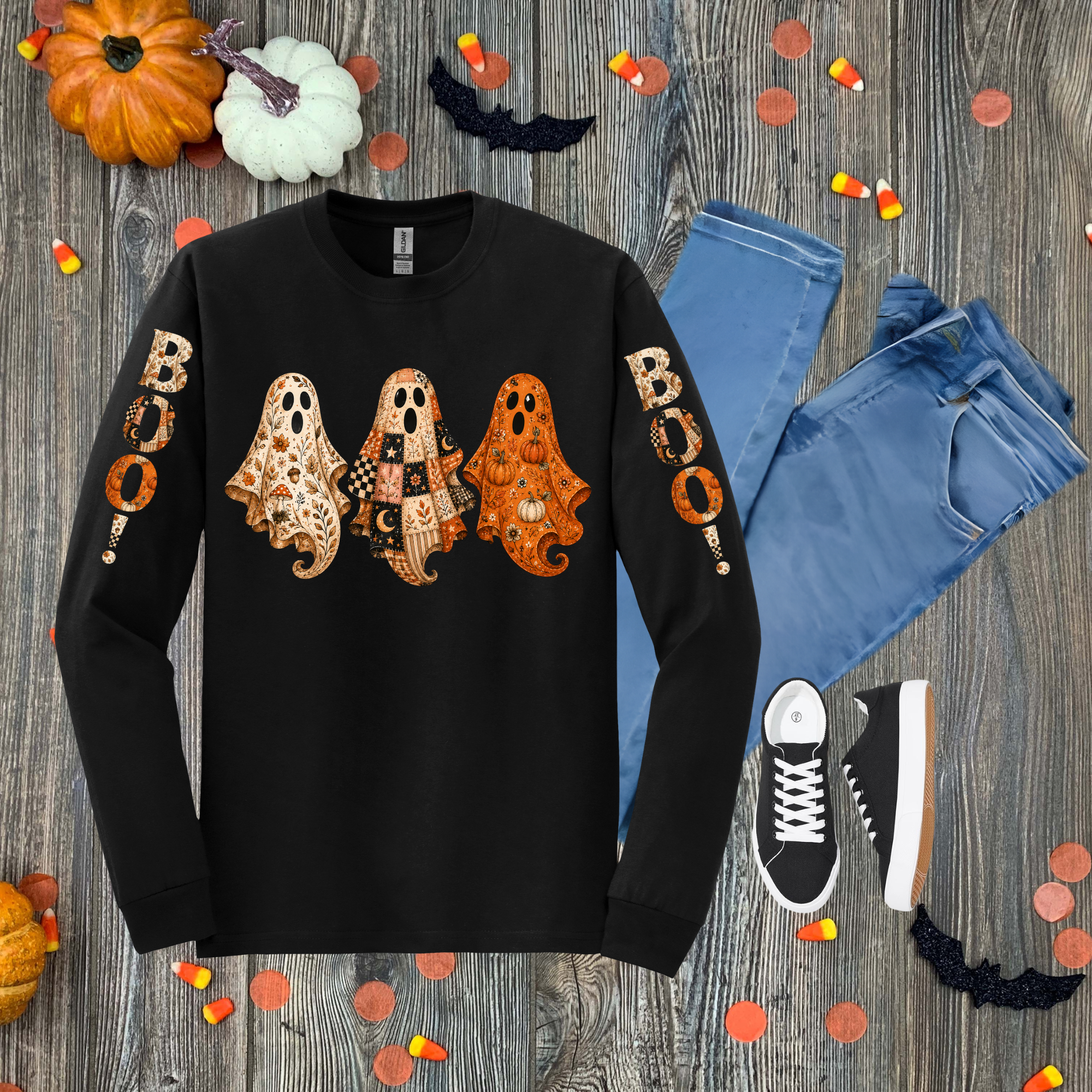 Preppy Ghost Long-Sleeve Tee