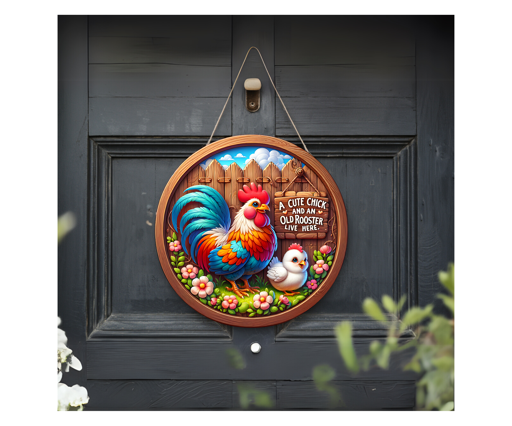 Cluck In & Stay Awhile Chicken Door Signs