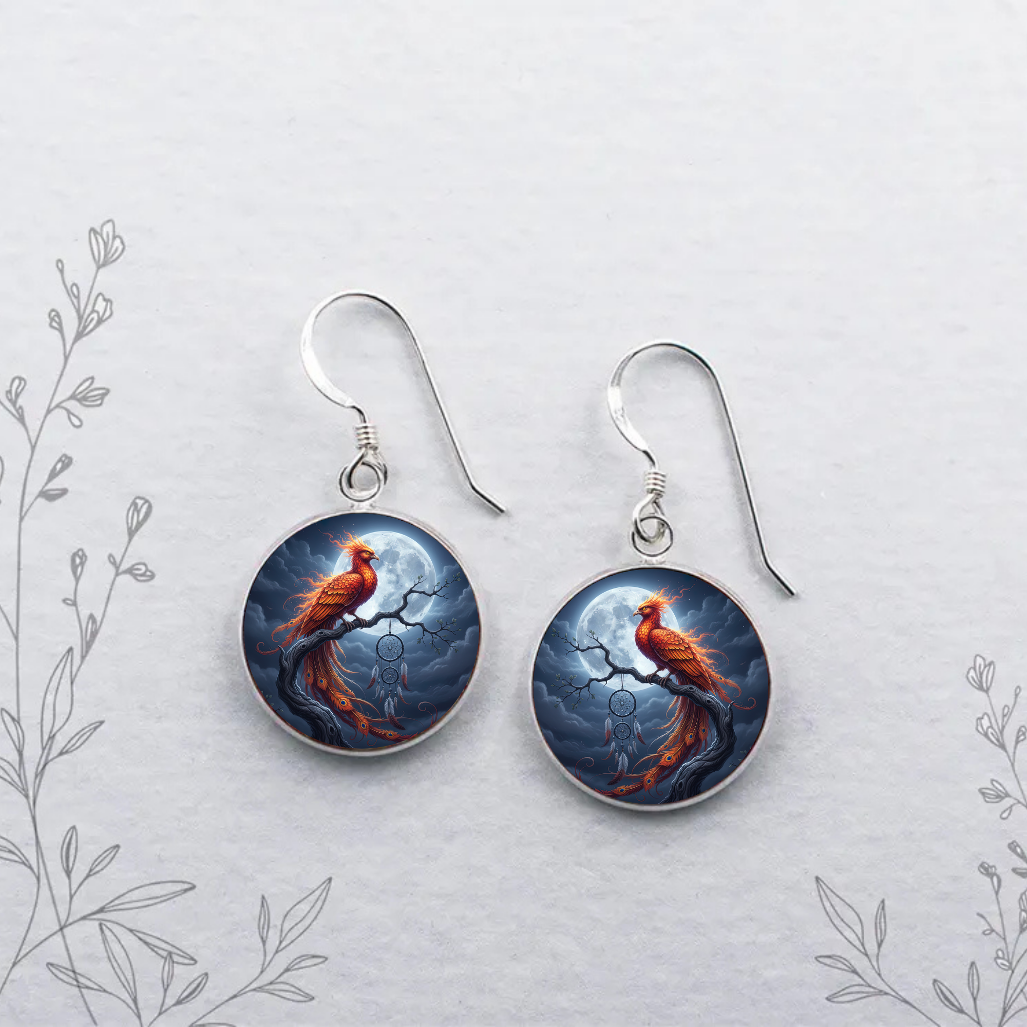 Phoenix Stud or Dangle Earrings