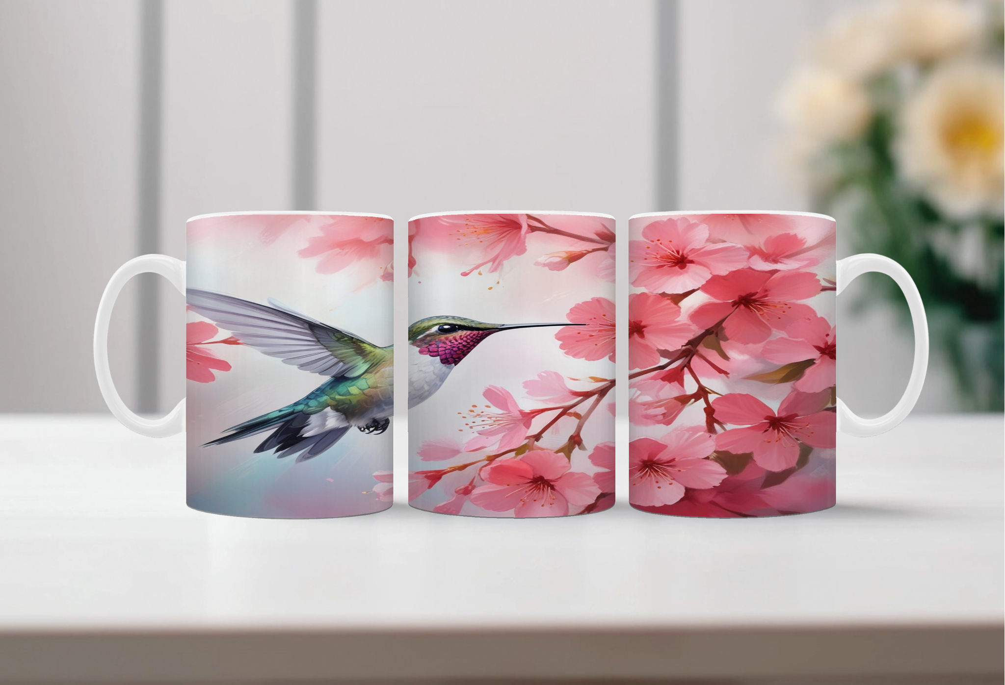 Sip with a Little Flutter Hummingbird Mugs. Two Sizes and Multiple images to choose from.