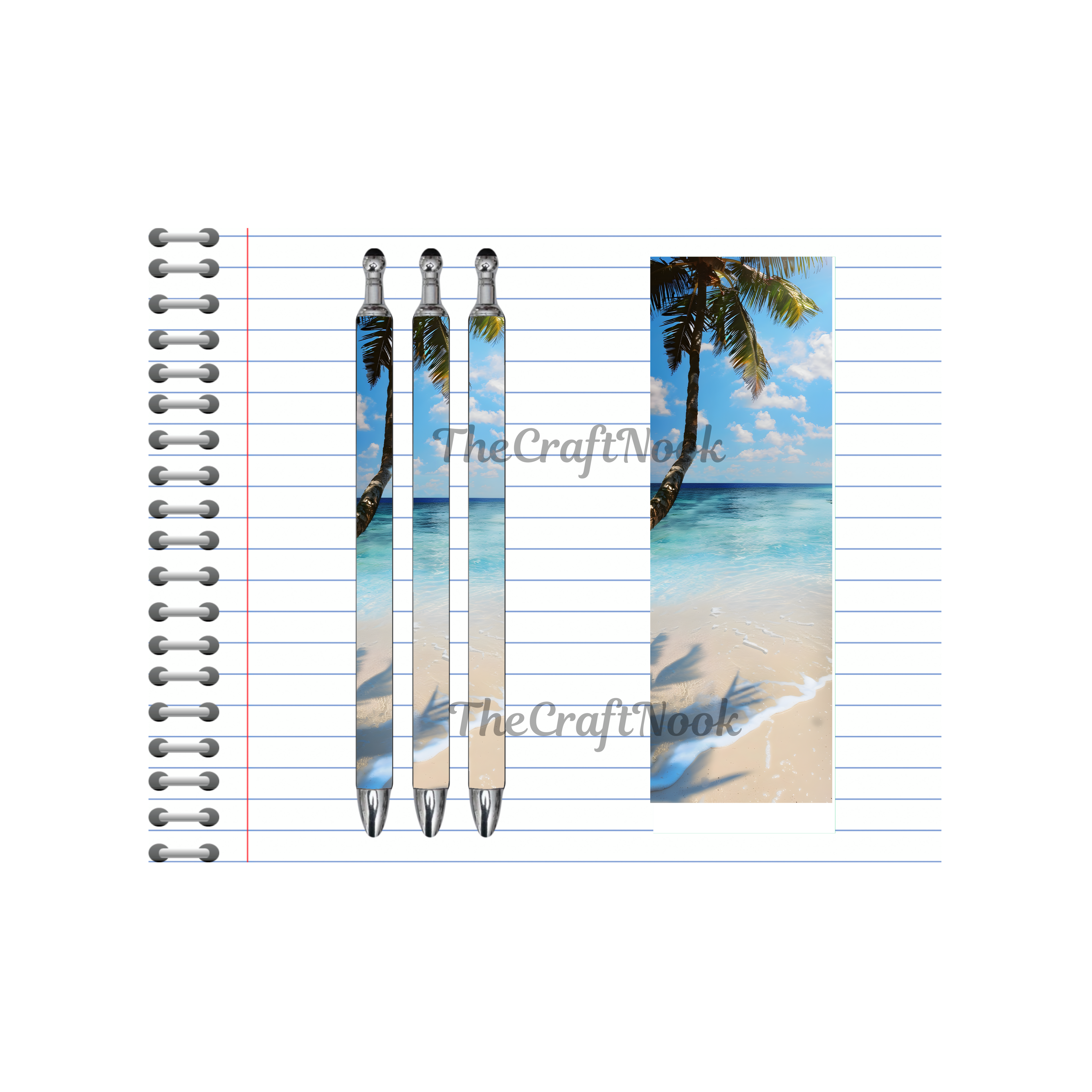 Refillable Pens, Beach Images multiple options and Images available. Beach vibes in every stroke.