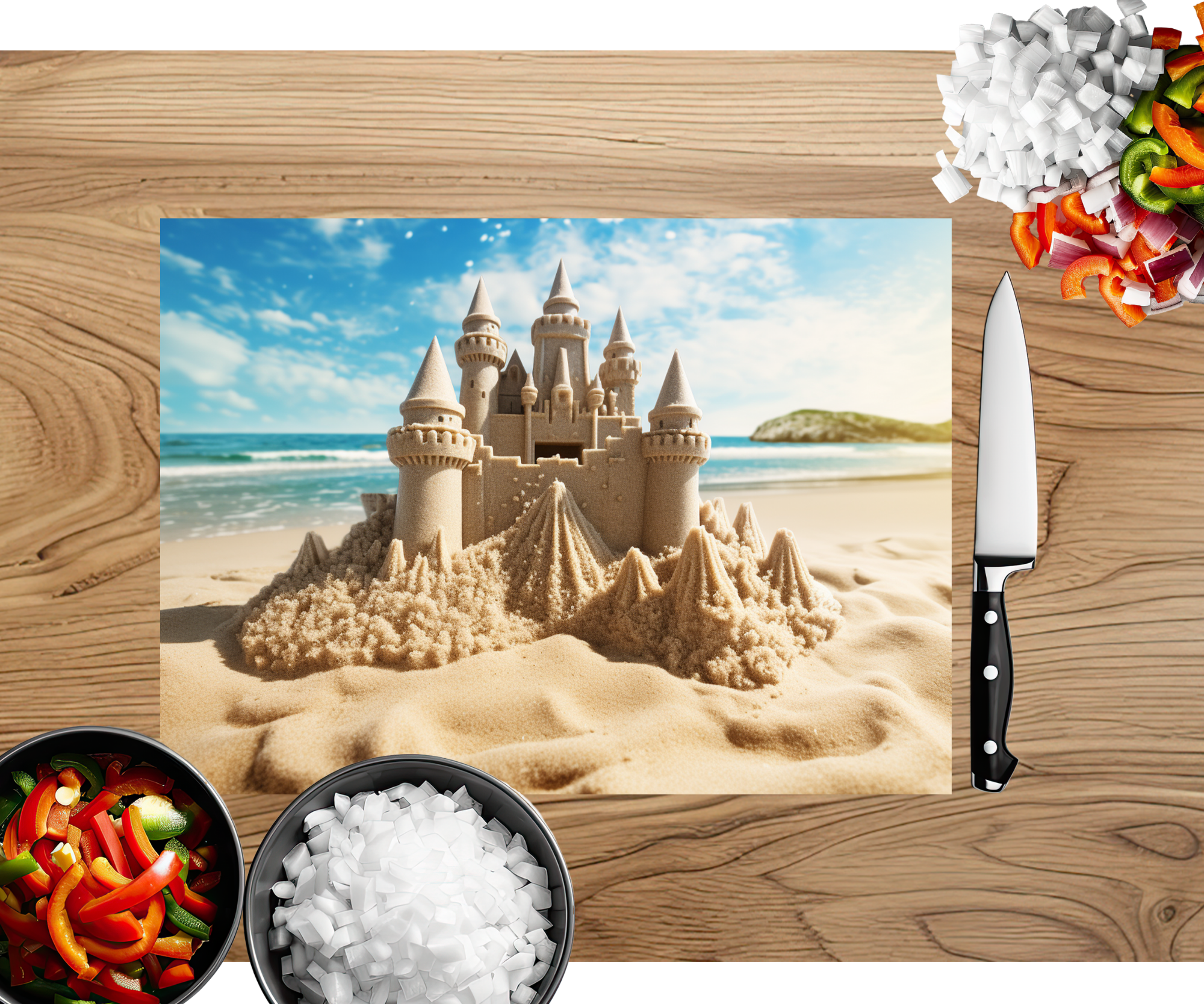 Beach Vibes Glass cutting boards. Multiple images Available.