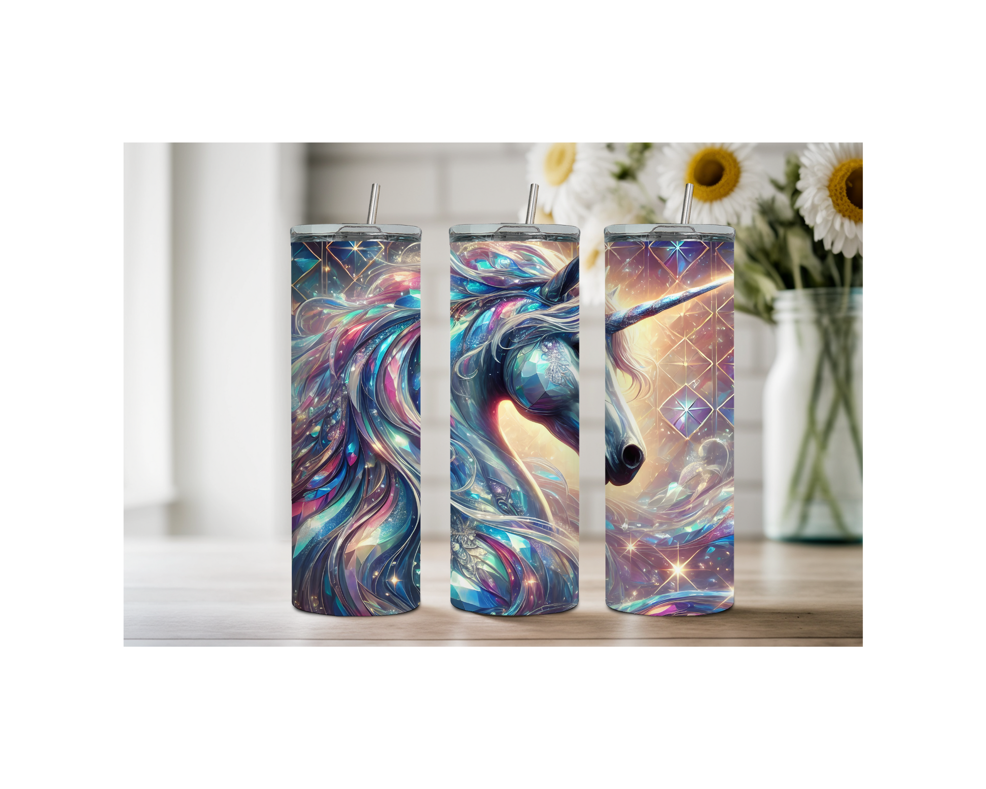 Magical Unicorn Stainless Steel Tumblers. Multiple Sizes and Images Available.