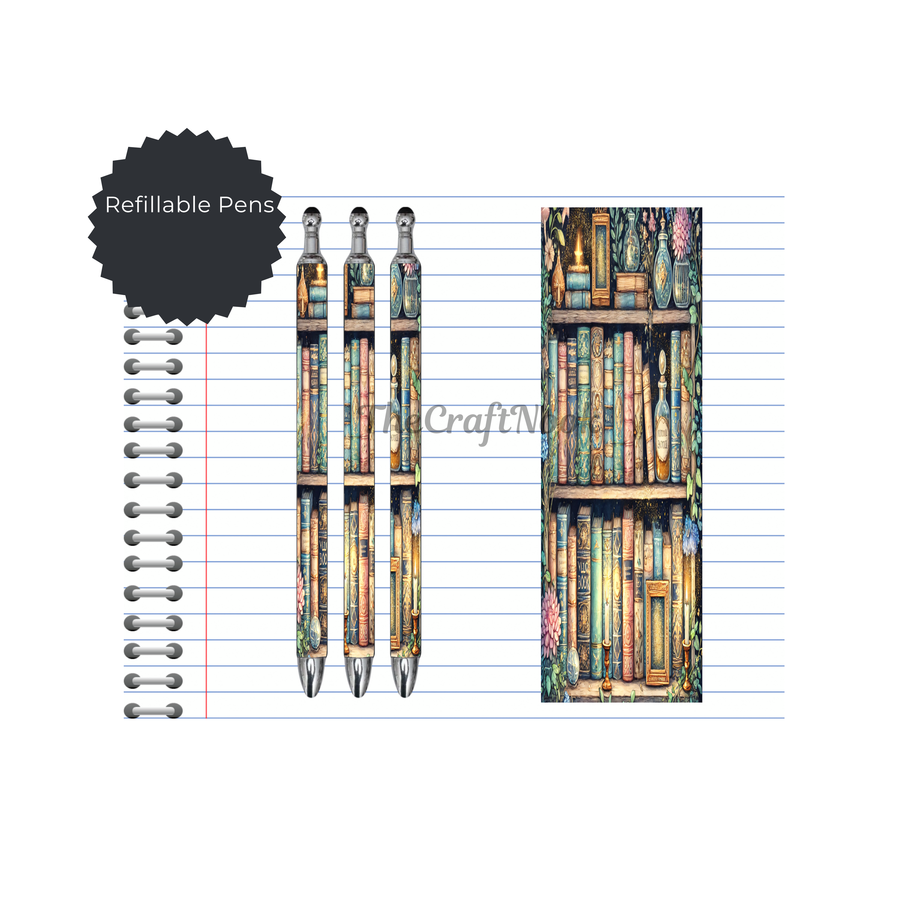 Refillable Pens, Once Upon a Pen – Book Lover Writing Pen. Multiple options and Images available