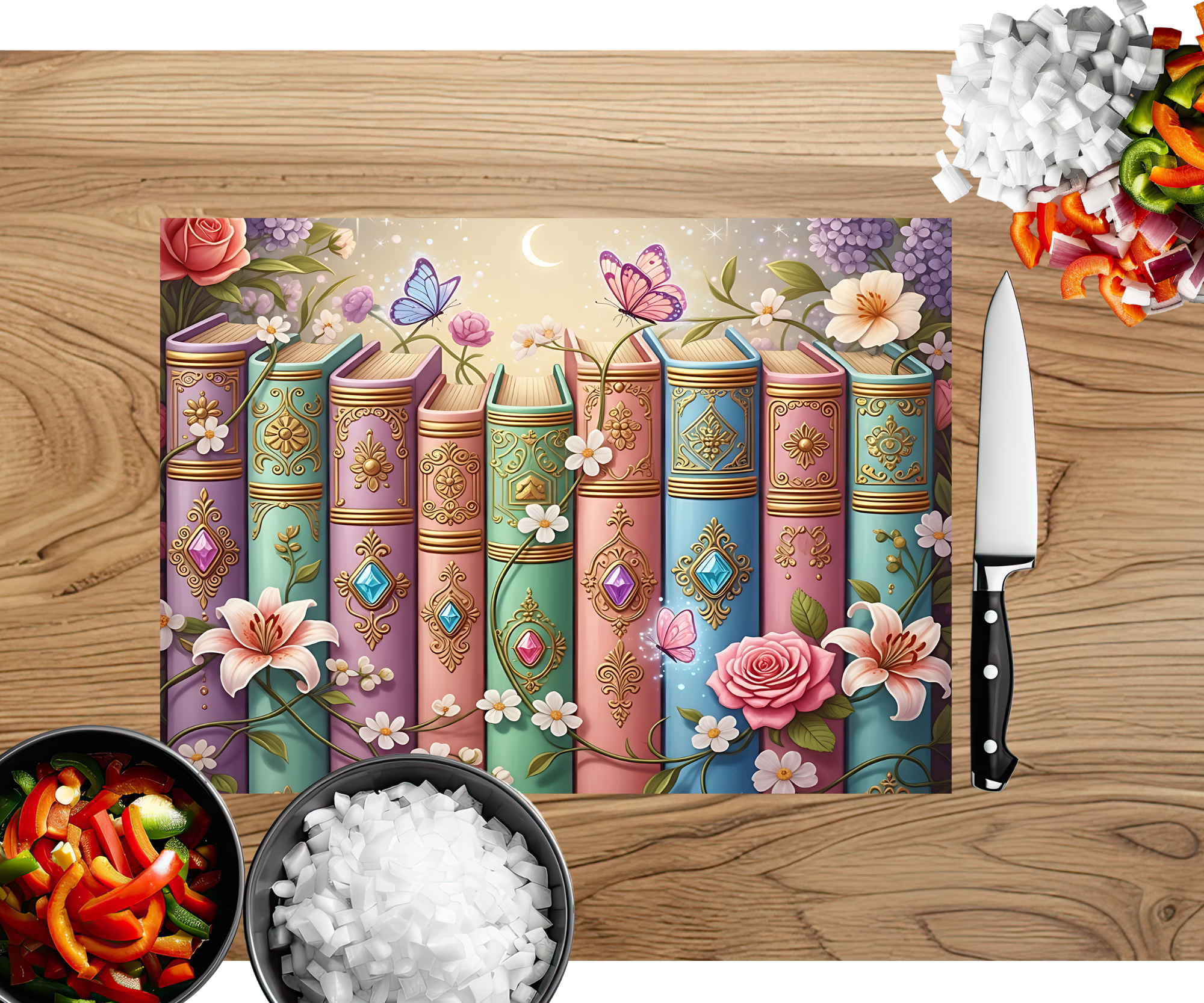 Chapter & Chop Book‑Themed Cutting Board