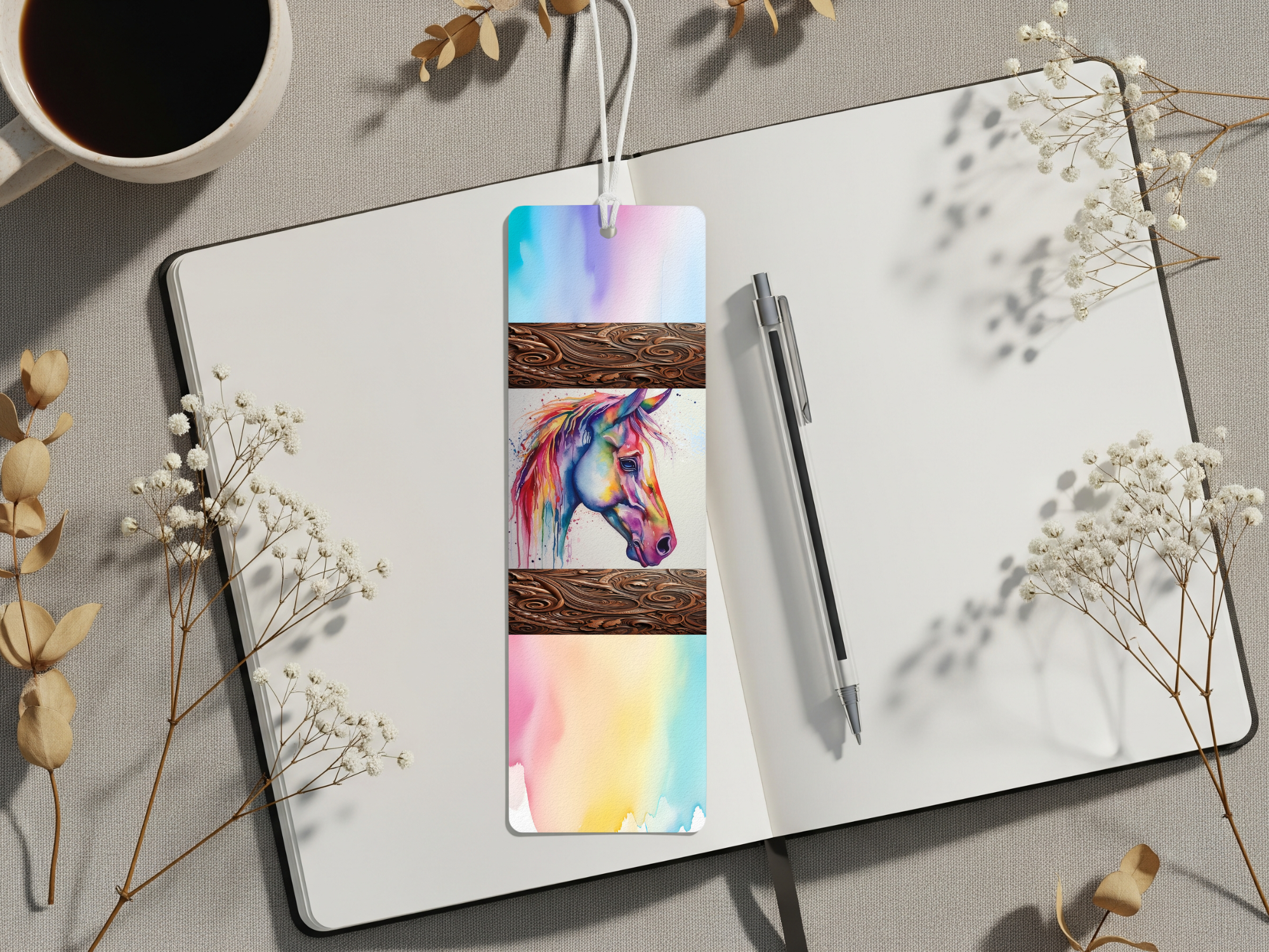 Aluminum Metal Bookmarks, Horse Images