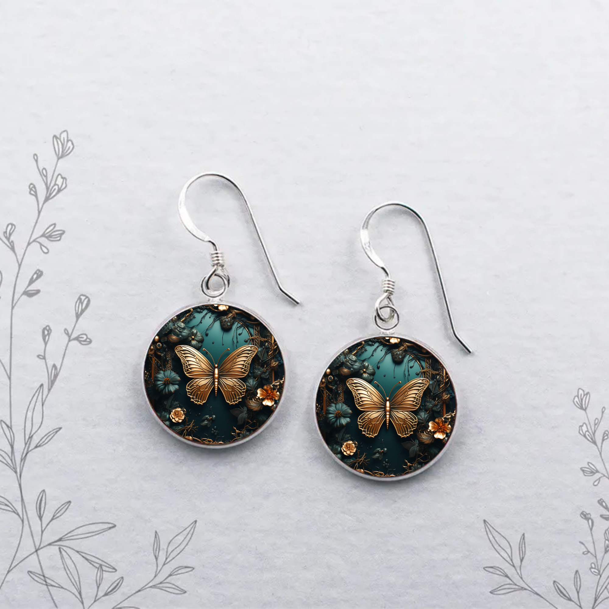 Butterfly Stud or Dangle Earrings