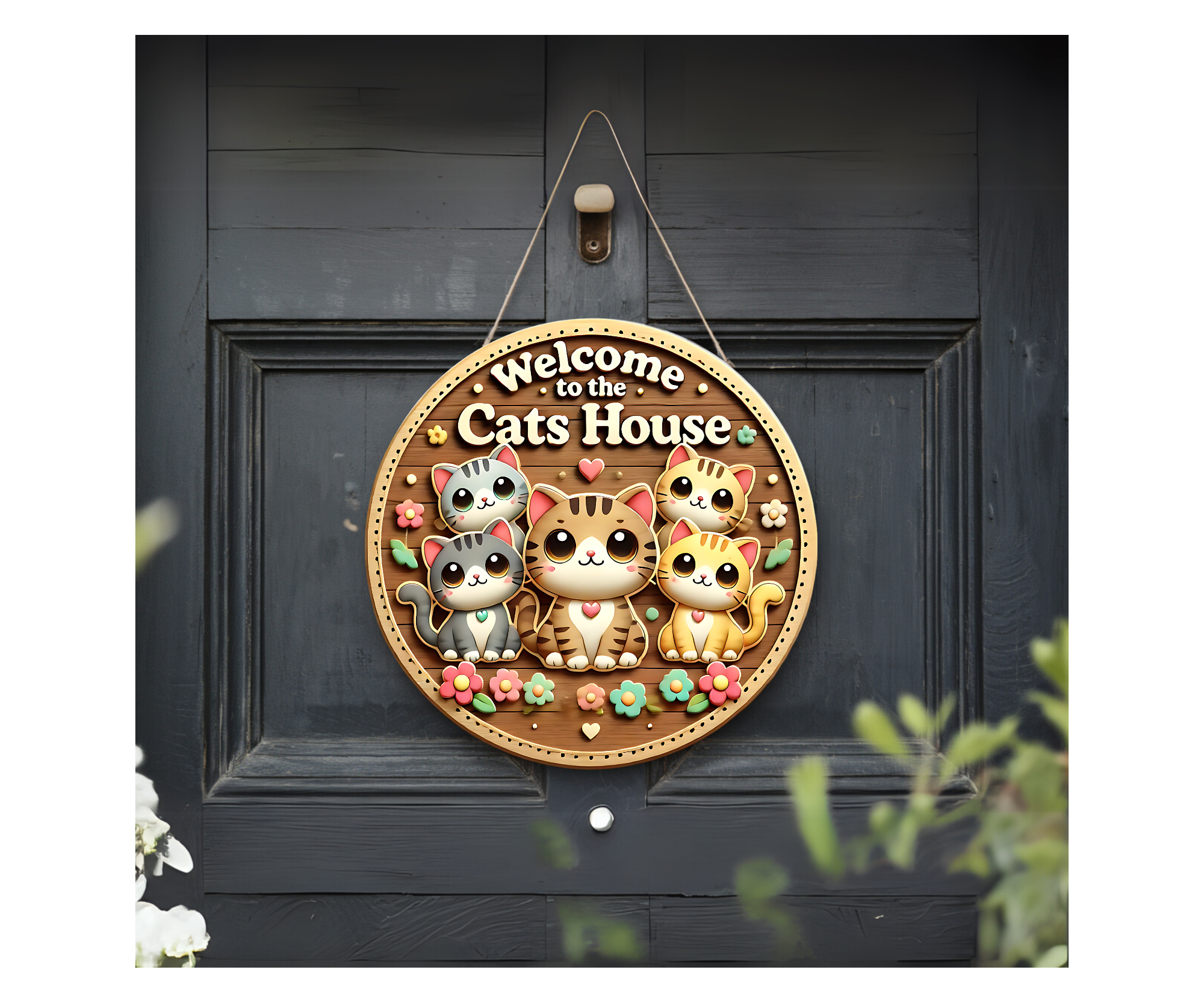 Purr‑sonality Lives Here Cat Door signs