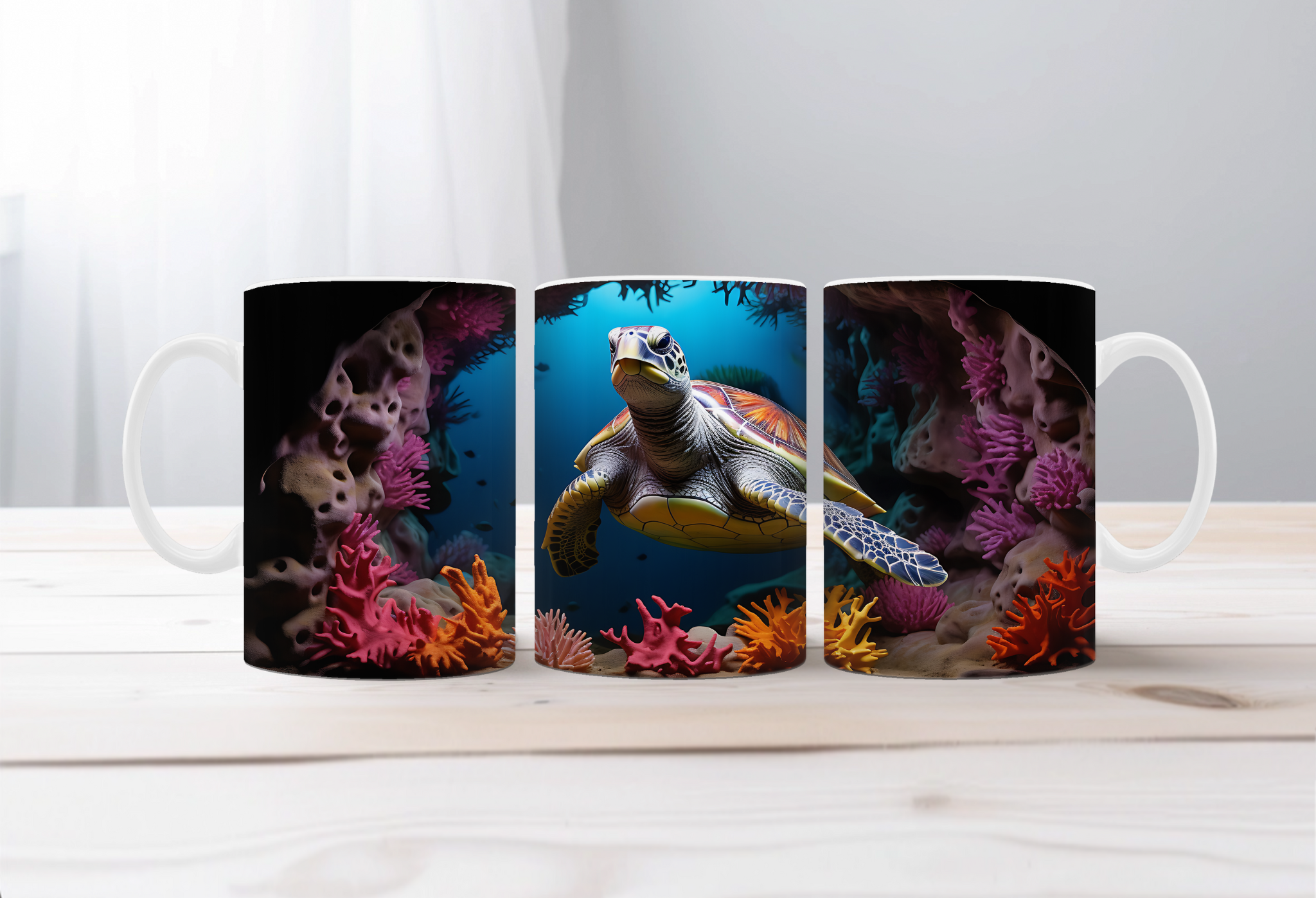 Shell‑O Sunshine Sea Turtle Mugs