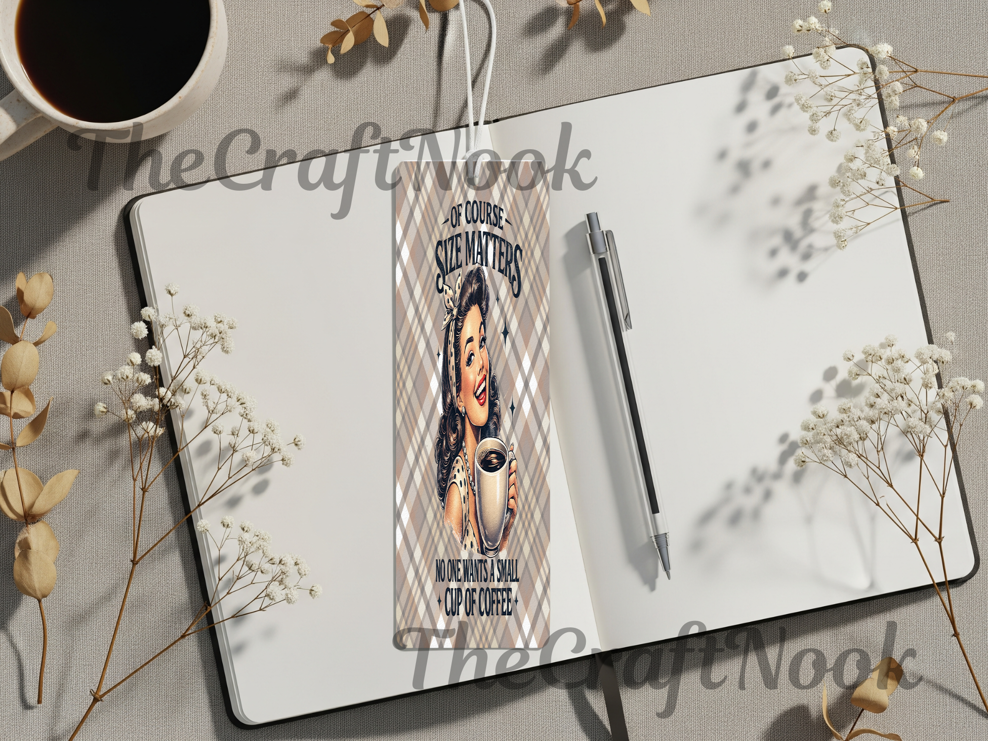 Caffeine & Chapters Bookmark. Aluminum Metal Bookmarks