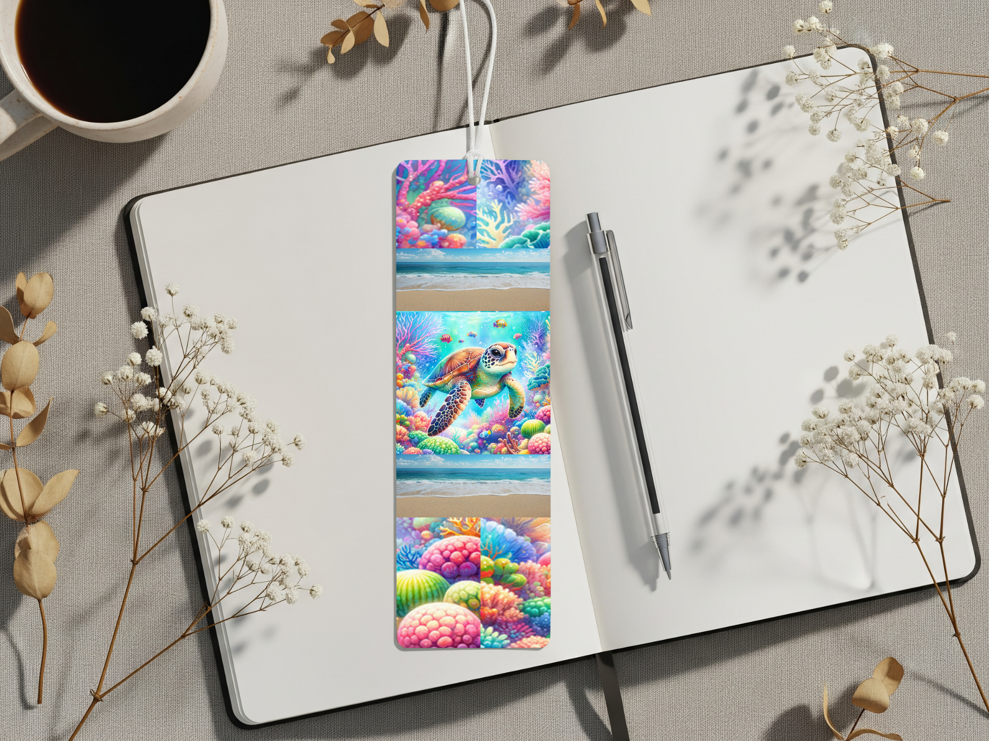 Aluminum Metal Bookmarks, Sea Turtle Images Bring a splash of the sea to every page