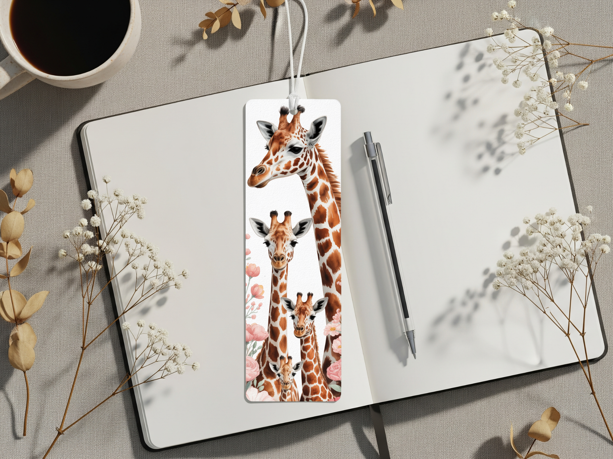 Stand tall in your reading adventures, Aluminum Metal Bookmarks, Giraffe Images