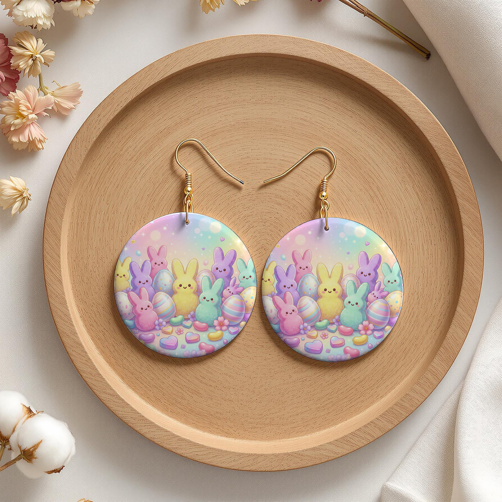 Pastel Bunny Parade Easter Earrings