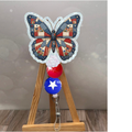 Butterfly Patchwork American Pride Badge Pull