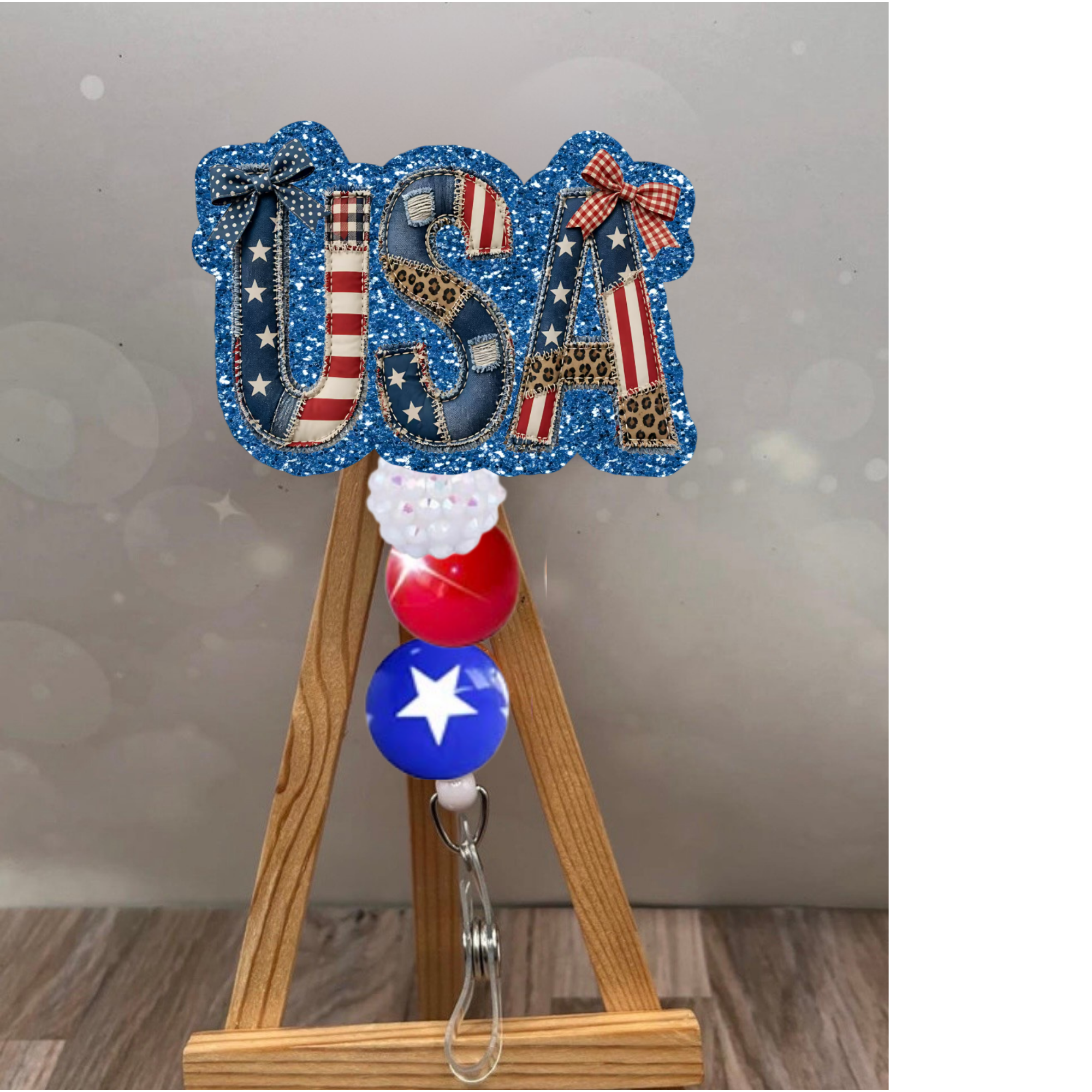 Patchwork USA Badge Pull