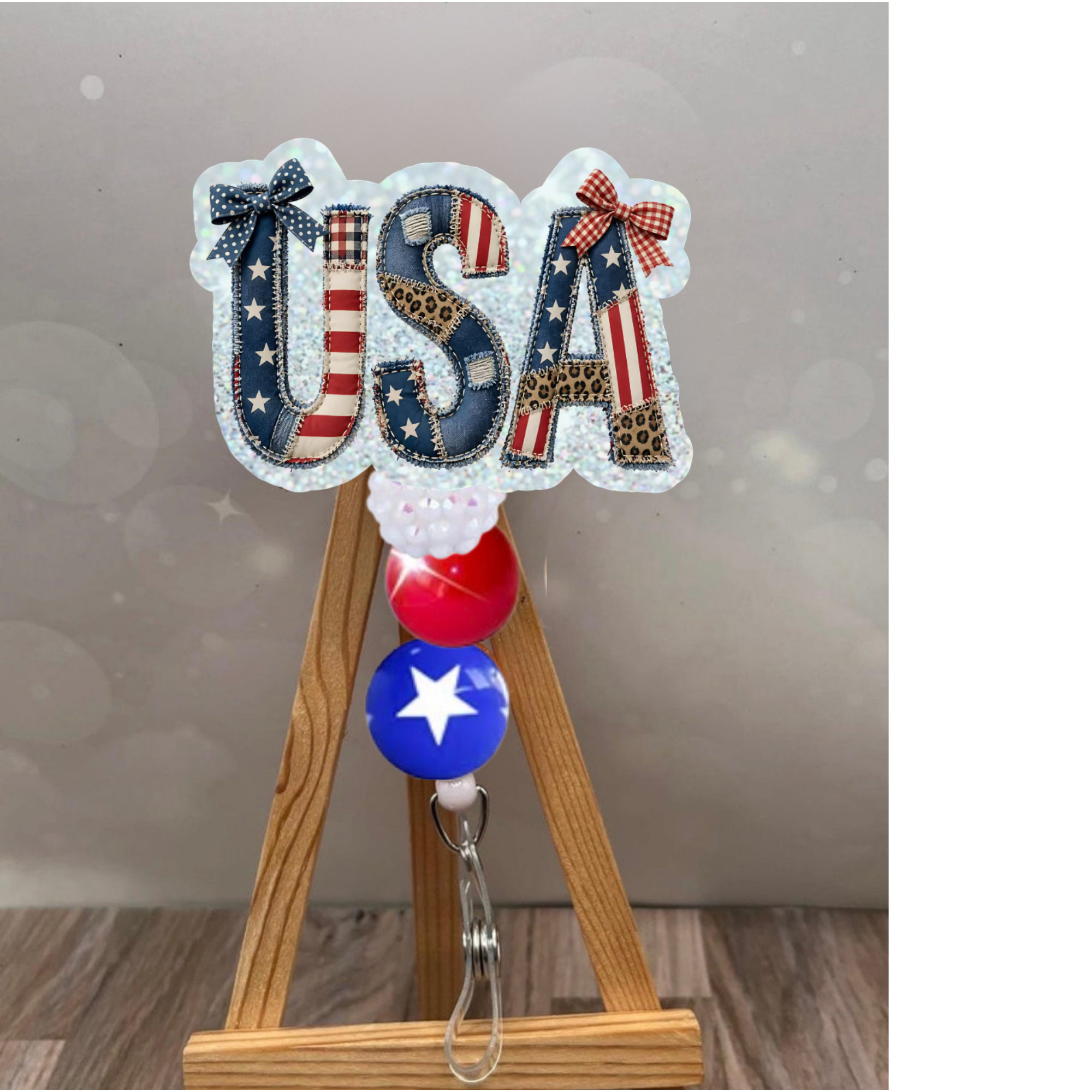 Patchwork USA Badge Pull