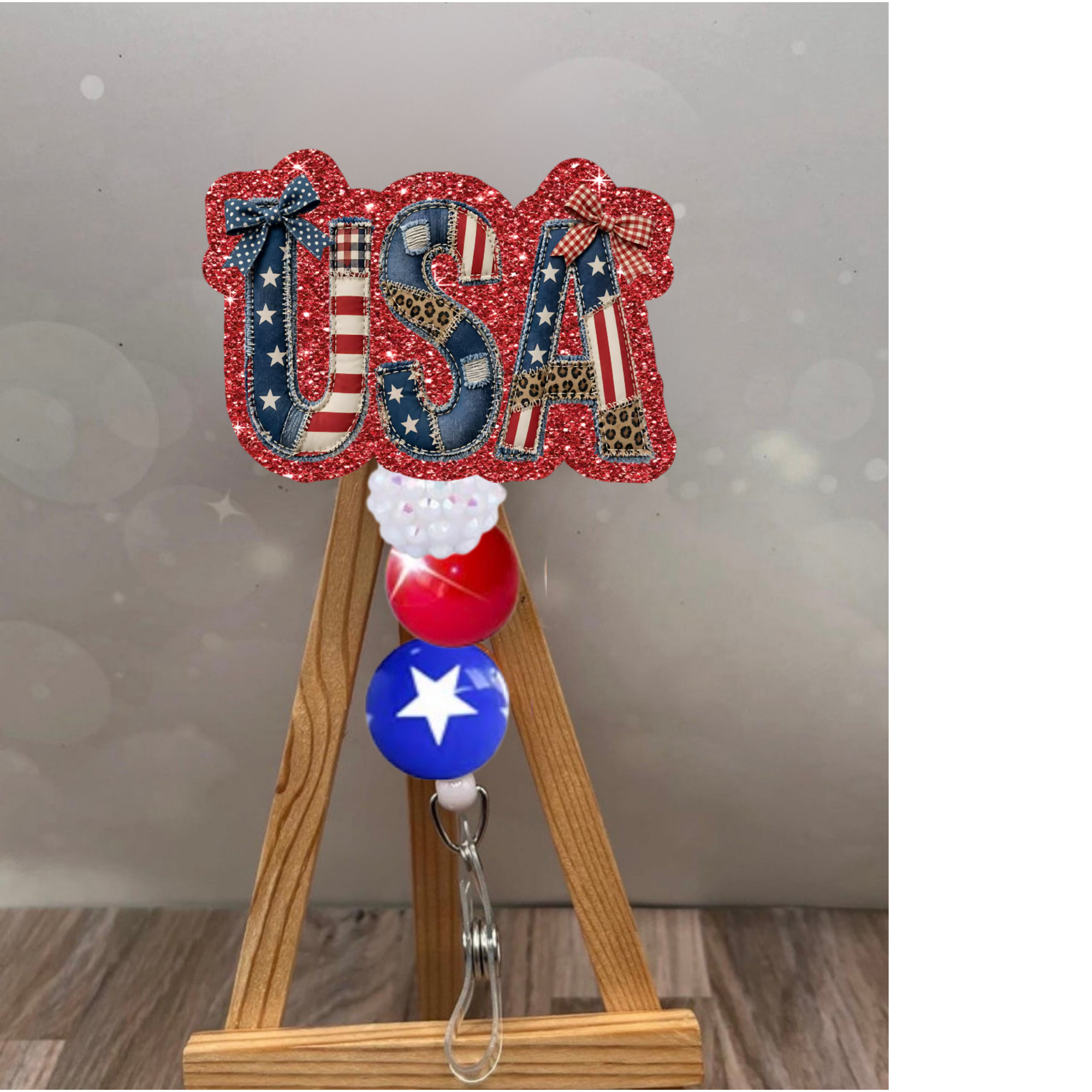 Patchwork USA Badge Pull