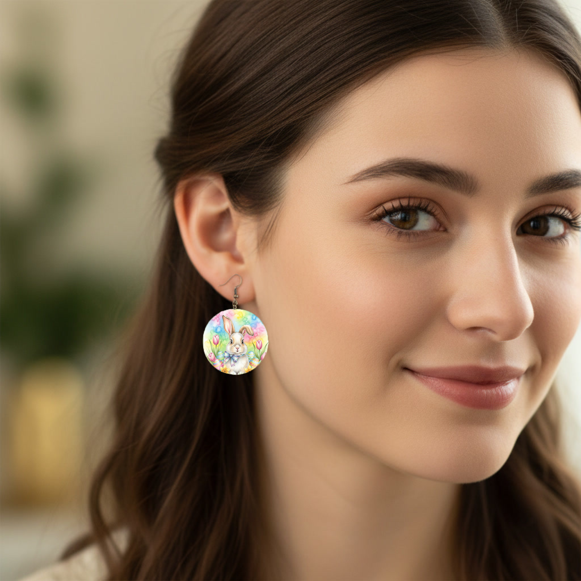 Colorful Easter Bunny Earrings