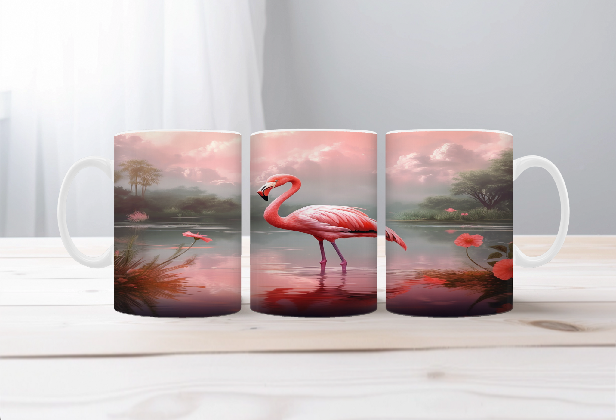Sunshine & Whimsy Flamingo Mugs