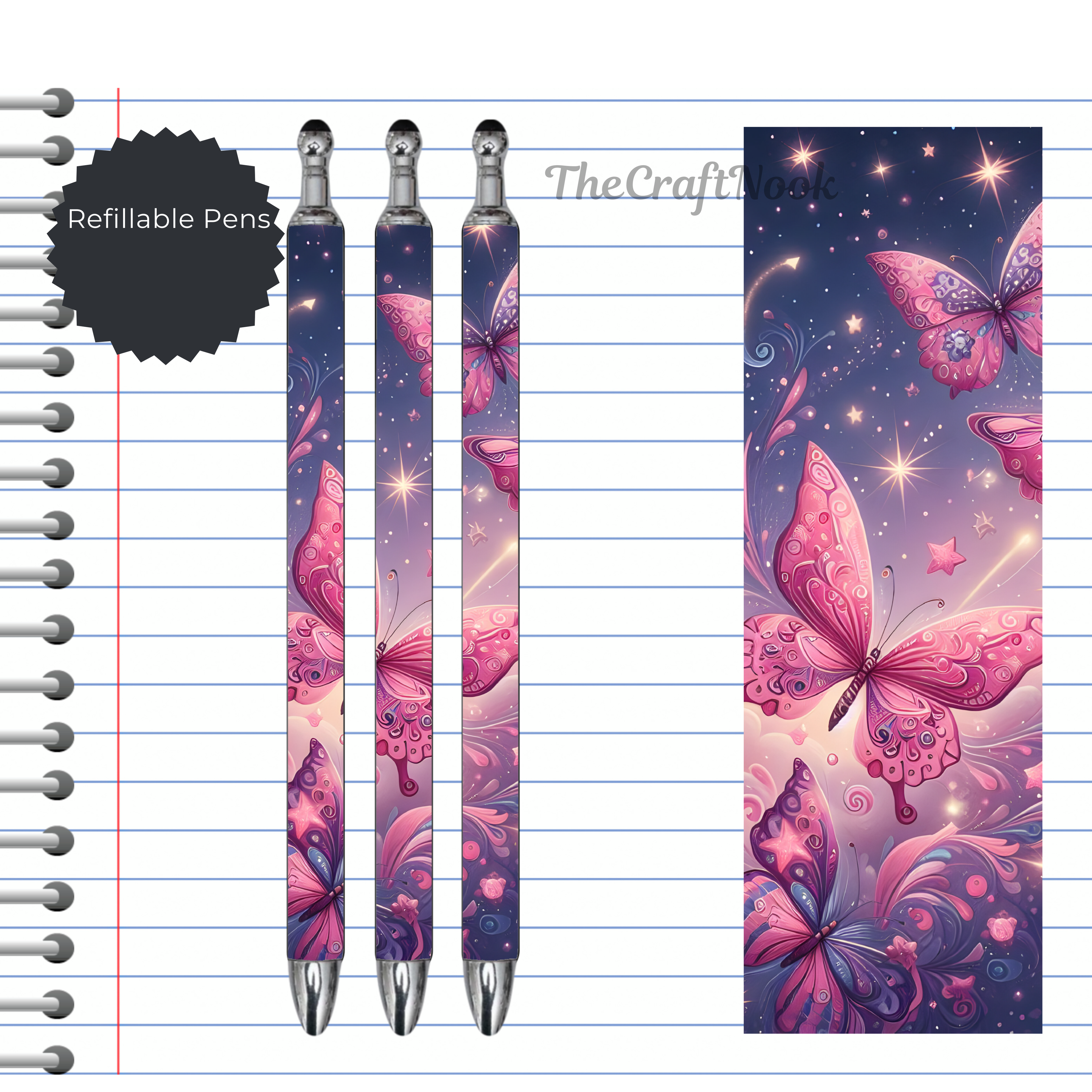 Butterfly Refillable Pens, multiple options and Images available.