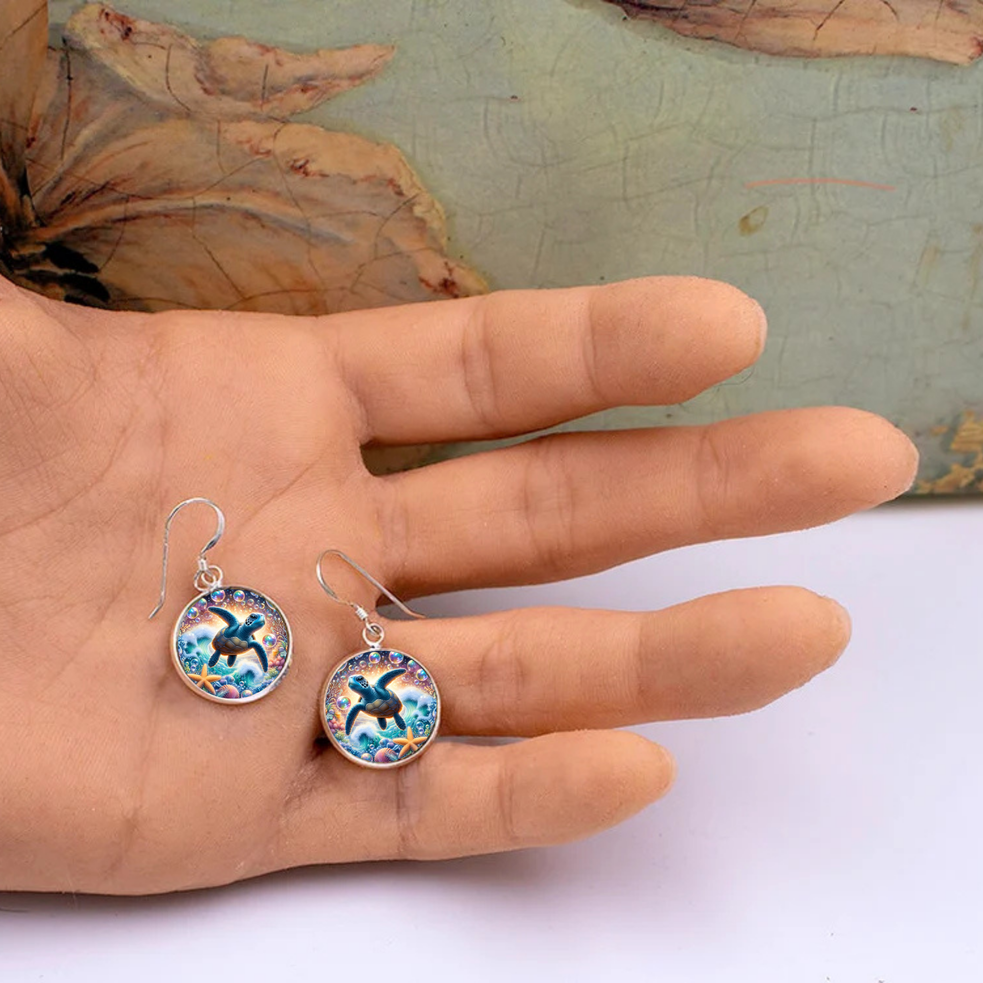 Sea Turtle Stud or Dangle Earrings — Choose Your Style & Design