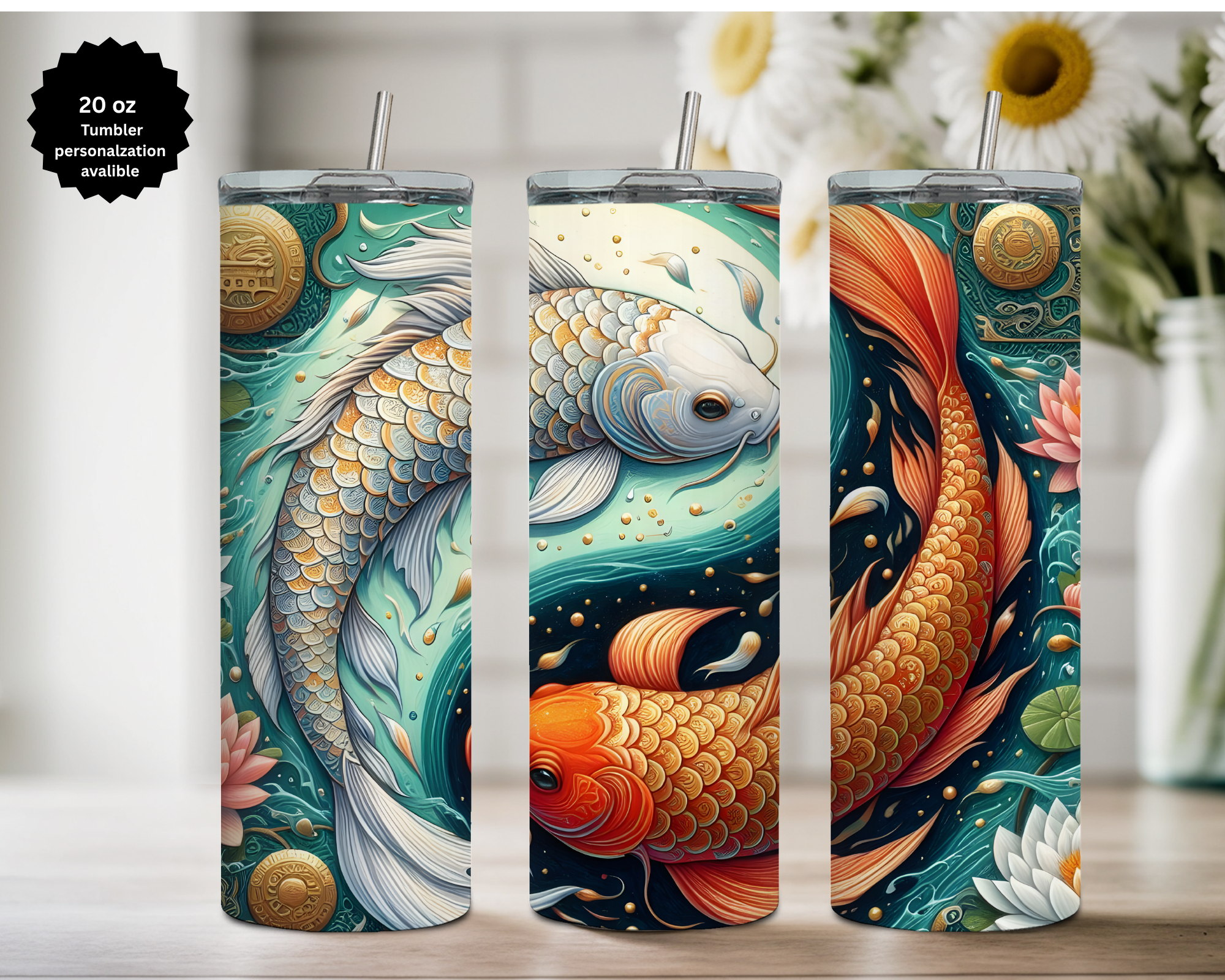Koi Fish 20 Oz Tumblers