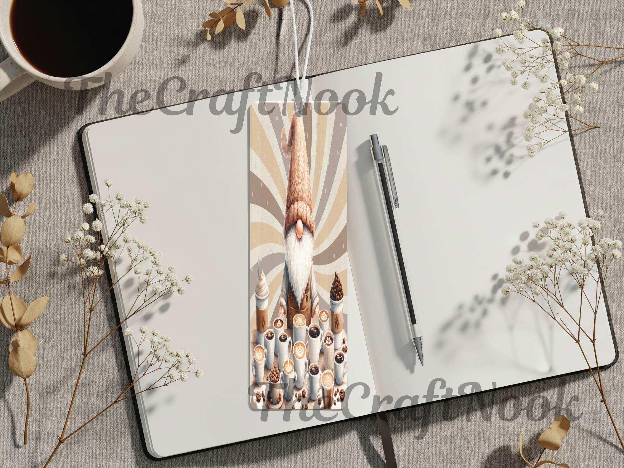 Caffeine & Chapters Bookmark. Aluminum Metal Bookmarks