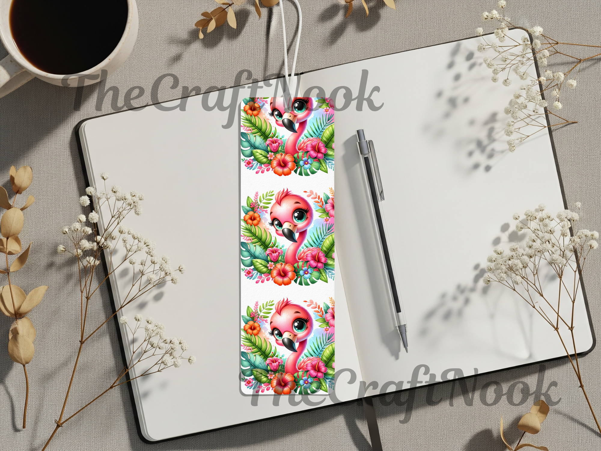 Tropical Whimsy Flamingo Aluminum Metal Bookmarks