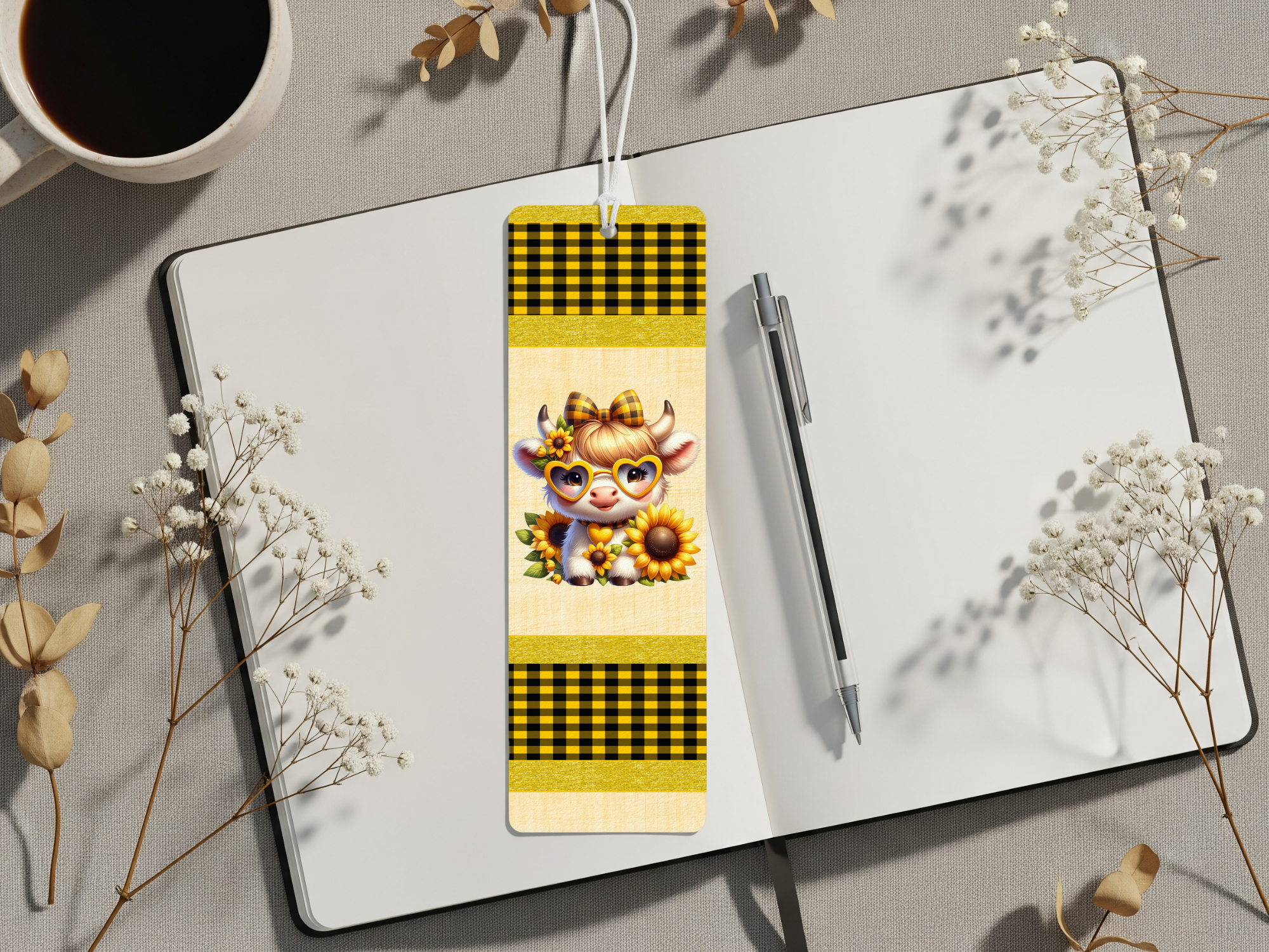 Aluminum Metal Bookmarks, Highland Cow Images For readers who prefer their page‑holders with bangs and horns