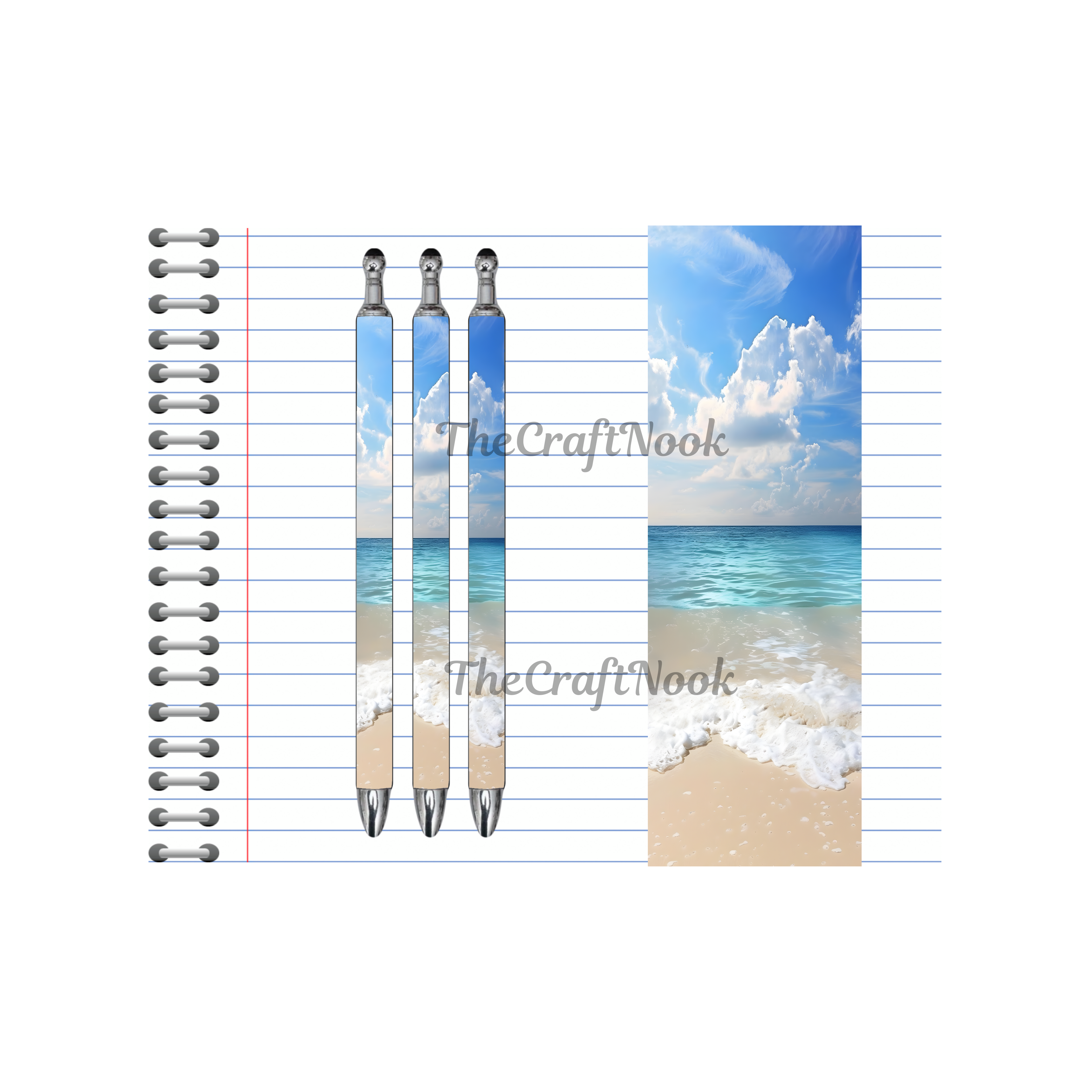 Refillable Pens, Beach Images multiple options and Images available. Beach vibes in every stroke.