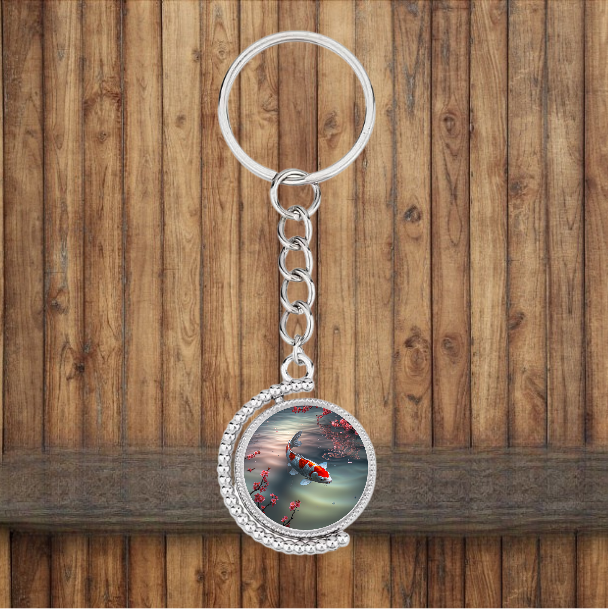 Bezel Koi Fish Keychain