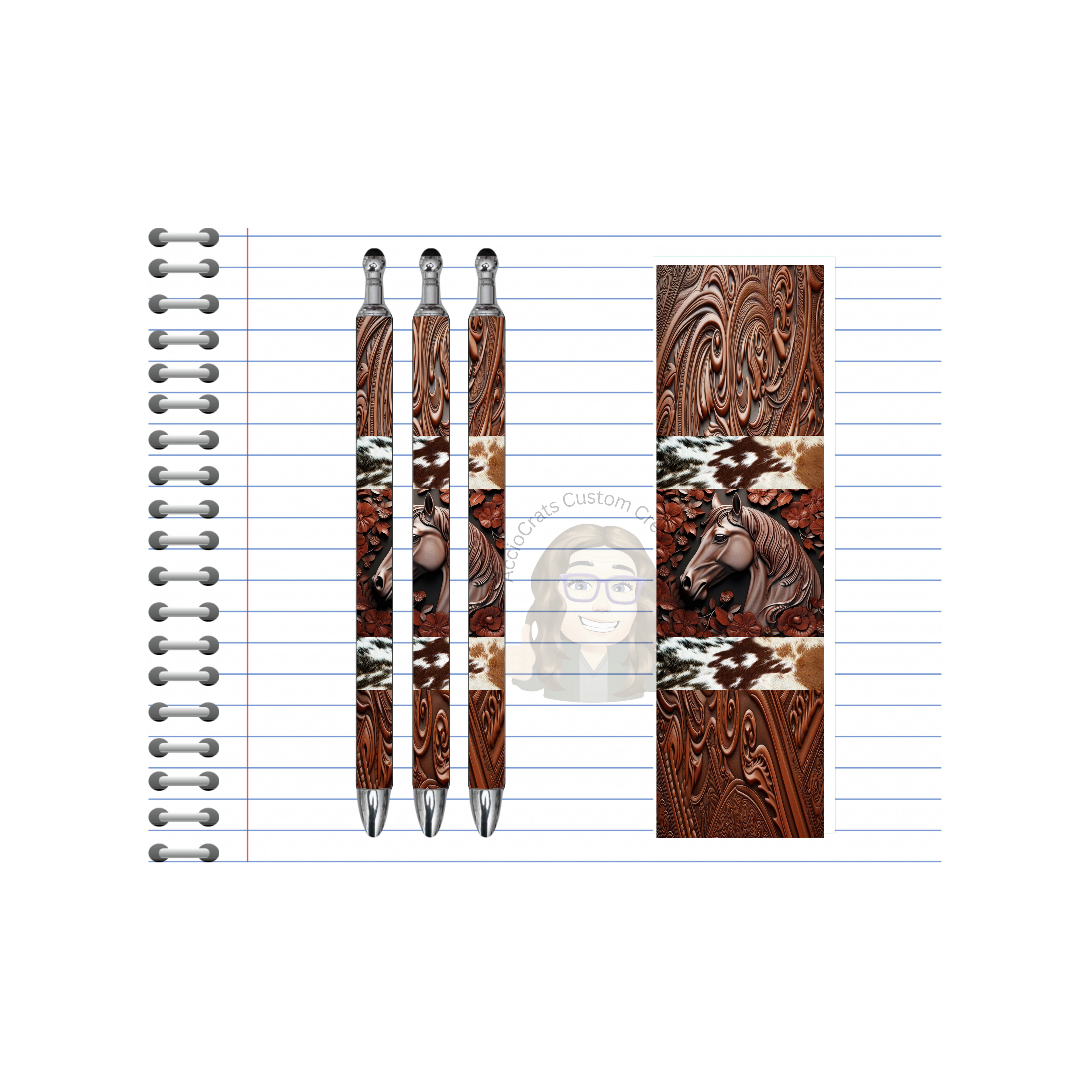 Refillable Pens, Horse Images multiple options and Images available