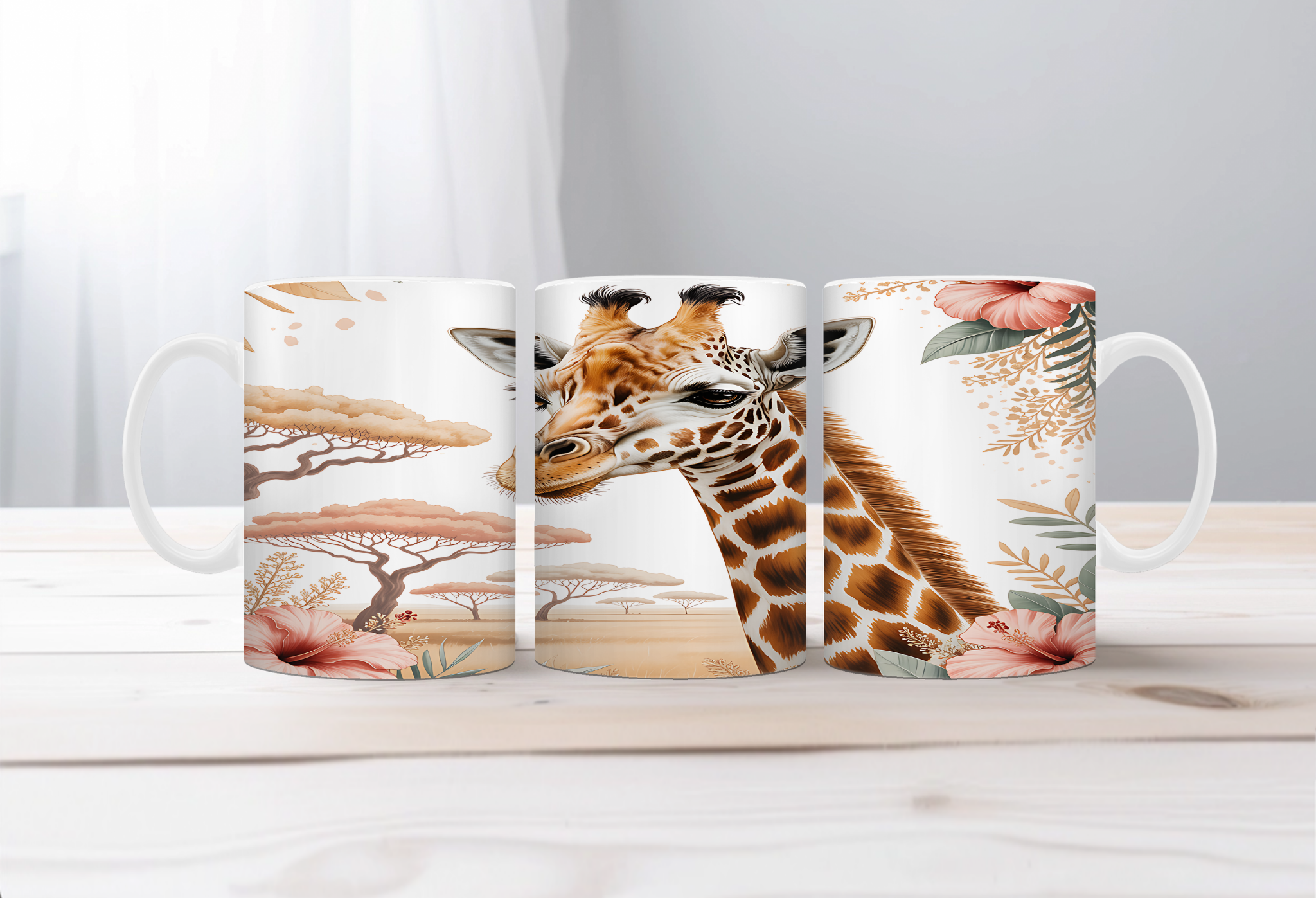 Tall Sips Giraffe Coffee Mugs, two size options.