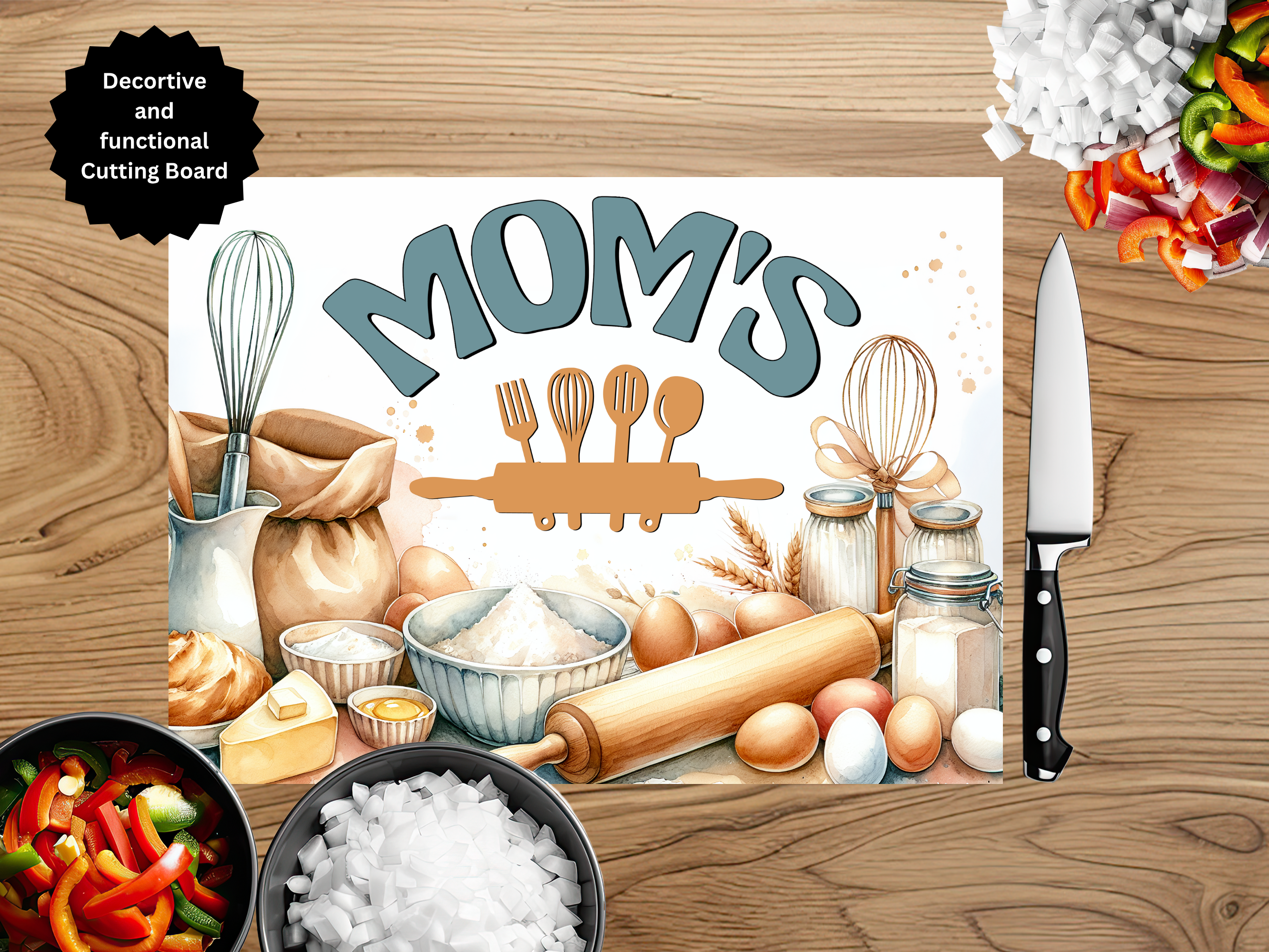 Mother's Day Glass Cutting Board — Choose Your Design