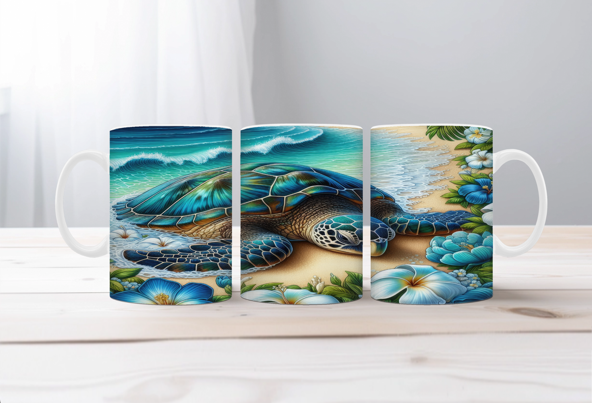 Shell‑O Sunshine Sea Turtle Mugs